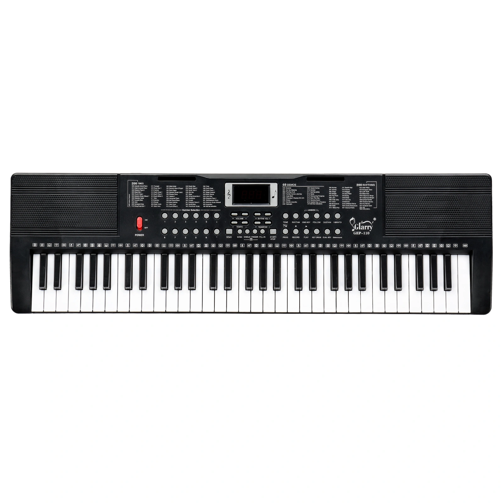 GEP-110 61 Key Keyboard with Piano Stand, Piano Bench, Built In Speakers, Headphone, Microphone, Music Rest, LED Screen, 3 Teaching Modes for Beginners view 15