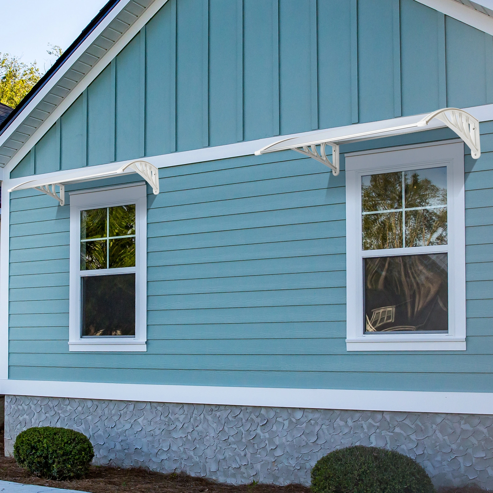 HT-100 x 80 Household Application Door & Window Rain Cover Eaves Transparent Board & White Holder view 27