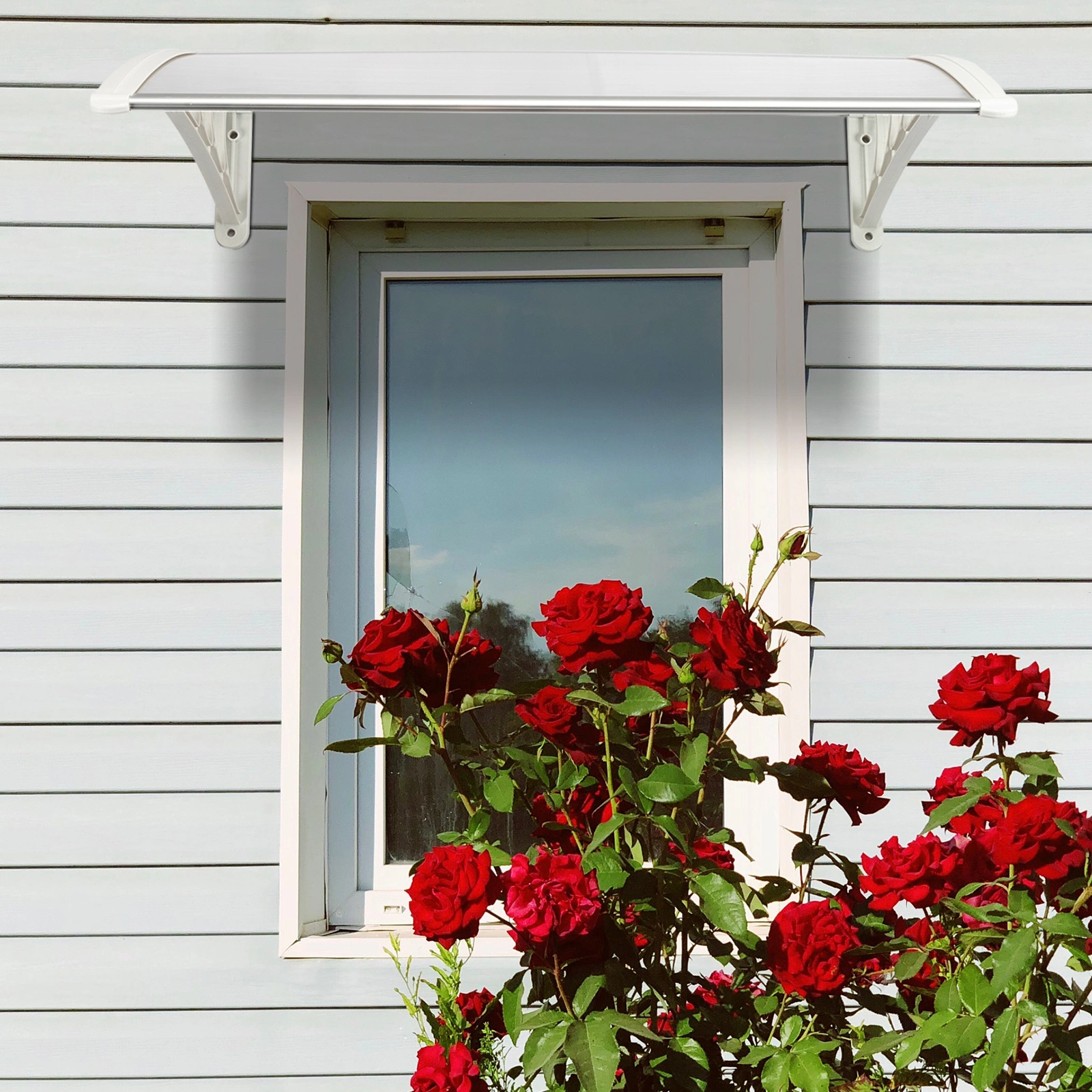 HT-100 x 80 Household Application Door & Window Rain Cover Eaves Transparent Board & White Holder view 28