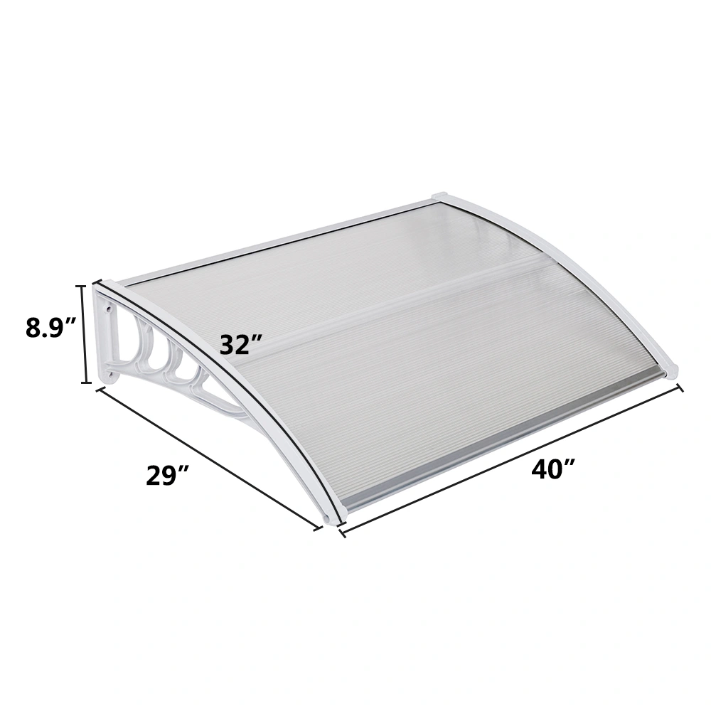 HT-100 x 80 Household Application Door & Window Rain Cover Eaves Transparent Board & White Holder view 3