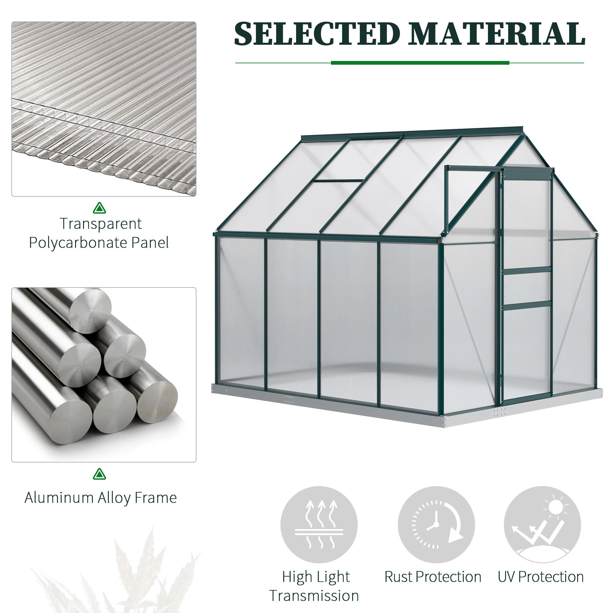 Walk-in Tunnel Greenhouse, Large Outdoor Greenhouse with Zipper Door and Roll-Up Sides for Plants view 2