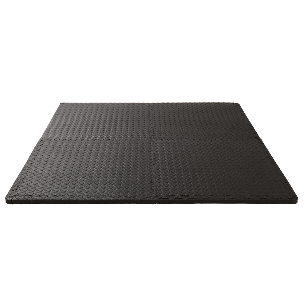 18pcs Puzzle Exercise Mats 30x30x1cm, EVA Floor Protection Interlocking Tiles, Non-Slip Waterproof Fitness Gym Mat, Black view 2