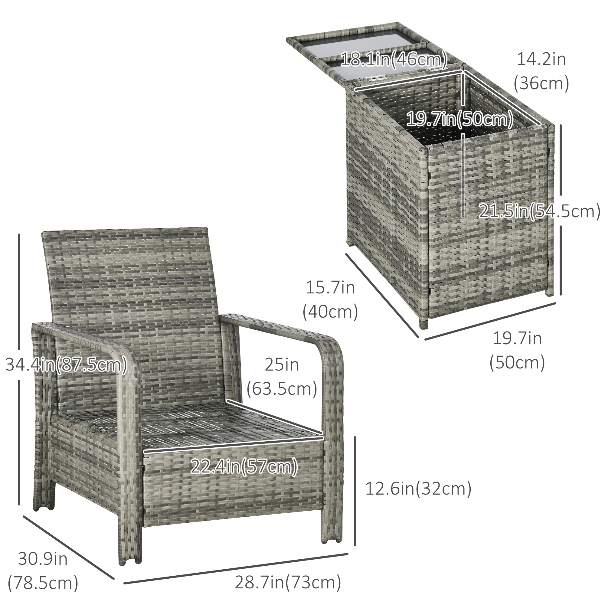 Modern 4-Piece Patio Furniture Set Wicker Outdoor Sectional Sofa with Cushions Rattan Conversation Set for Garden Poolside Backyard view 2