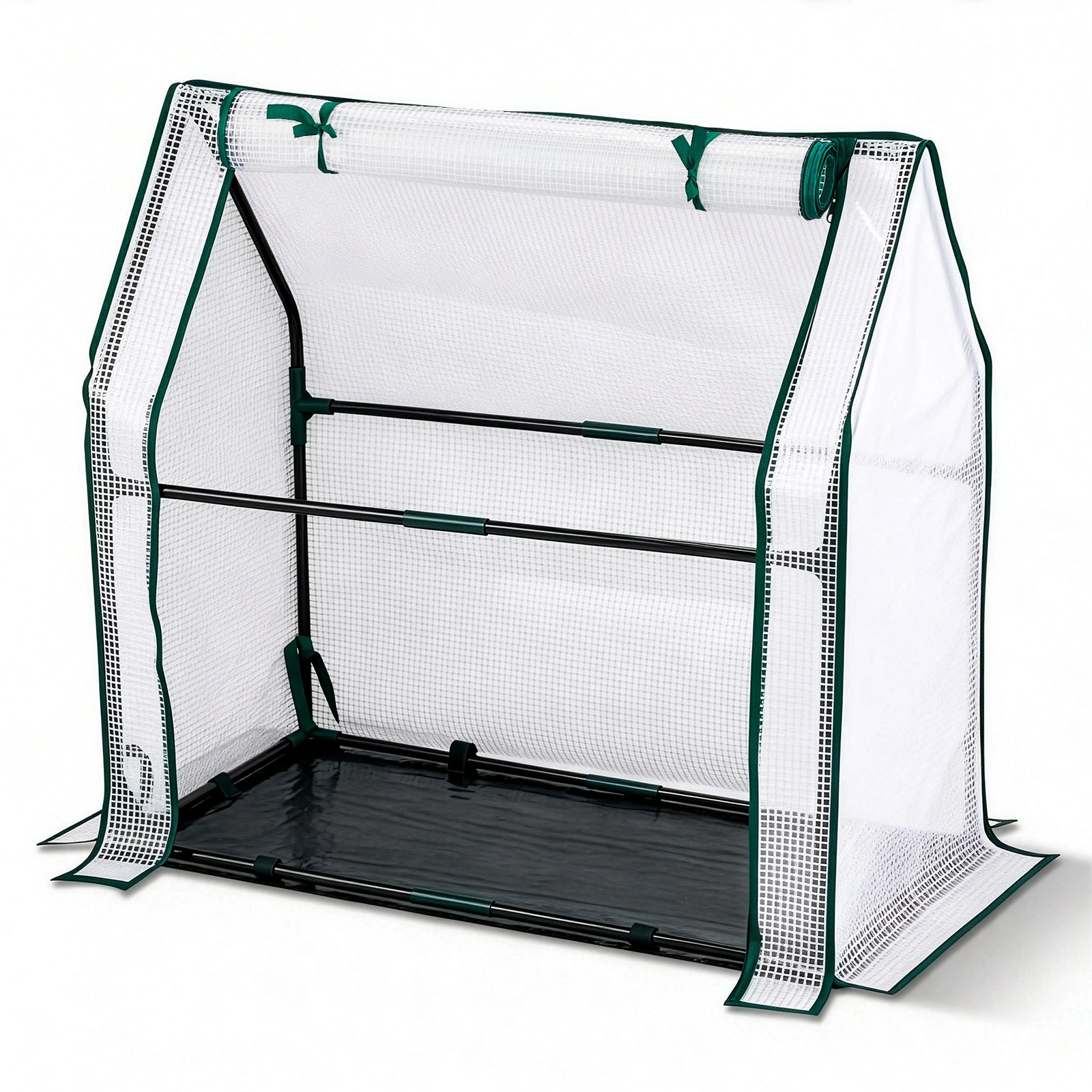 Mini Greenhouse with PE Cover, Indoor Outdoor Plant Gardening Green House for Garden Backyard, 36*18*33in, White view 14