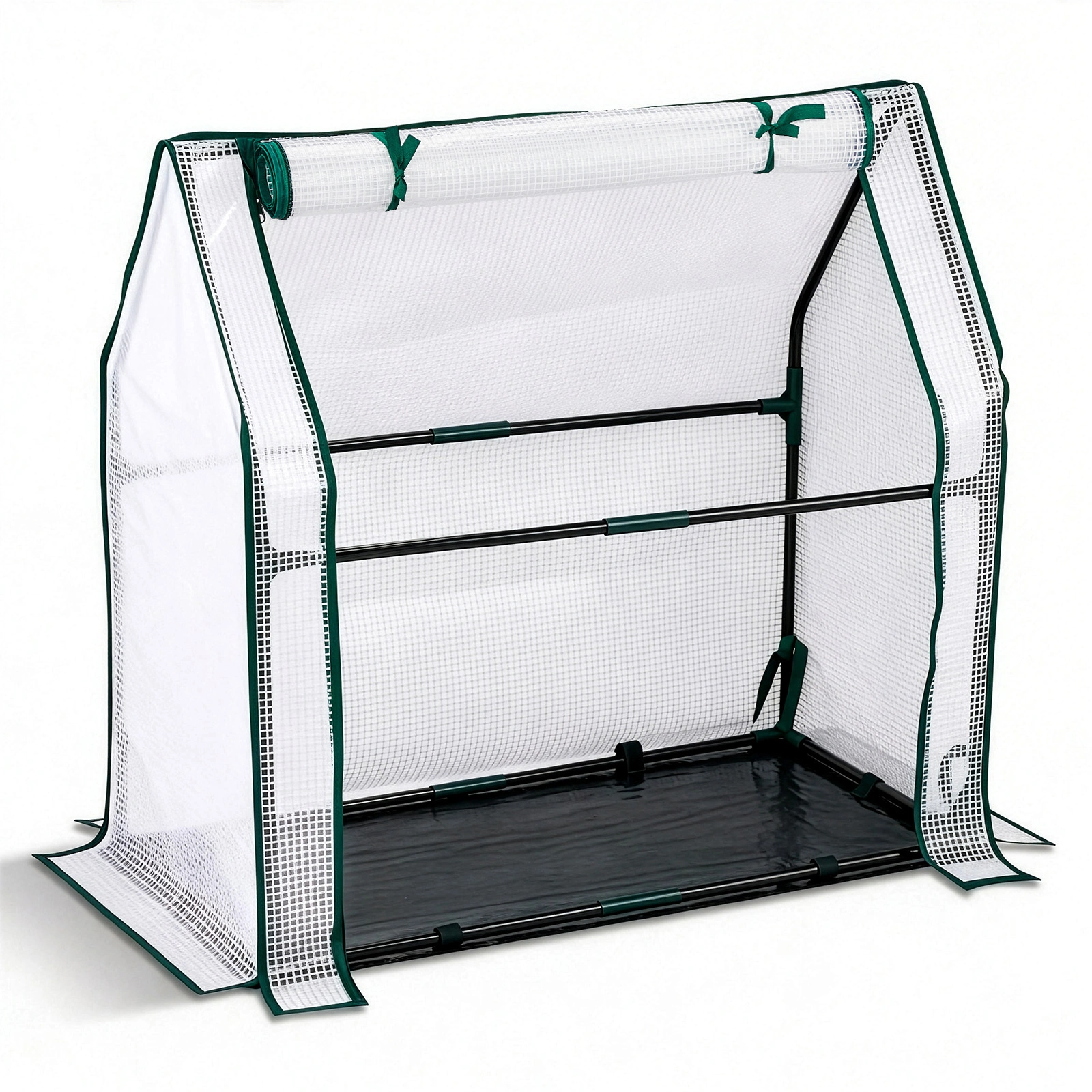 Mini Greenhouse with PE Cover, Indoor Outdoor Plant Gardening Green House for Garden Backyard, 36*18*33in, White view 15