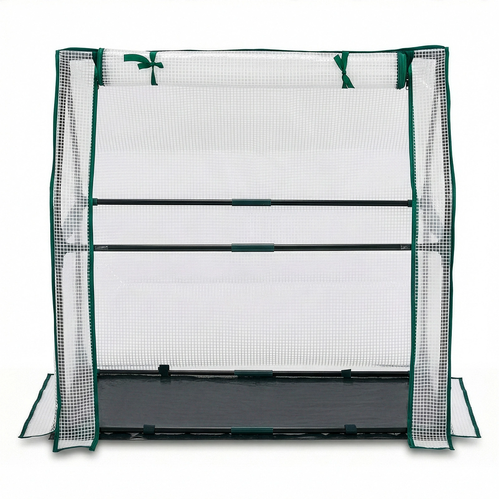 Mini Greenhouse with PE Cover, Indoor Outdoor Plant Gardening Green House for Garden Backyard, 36*18*33in, White view 16