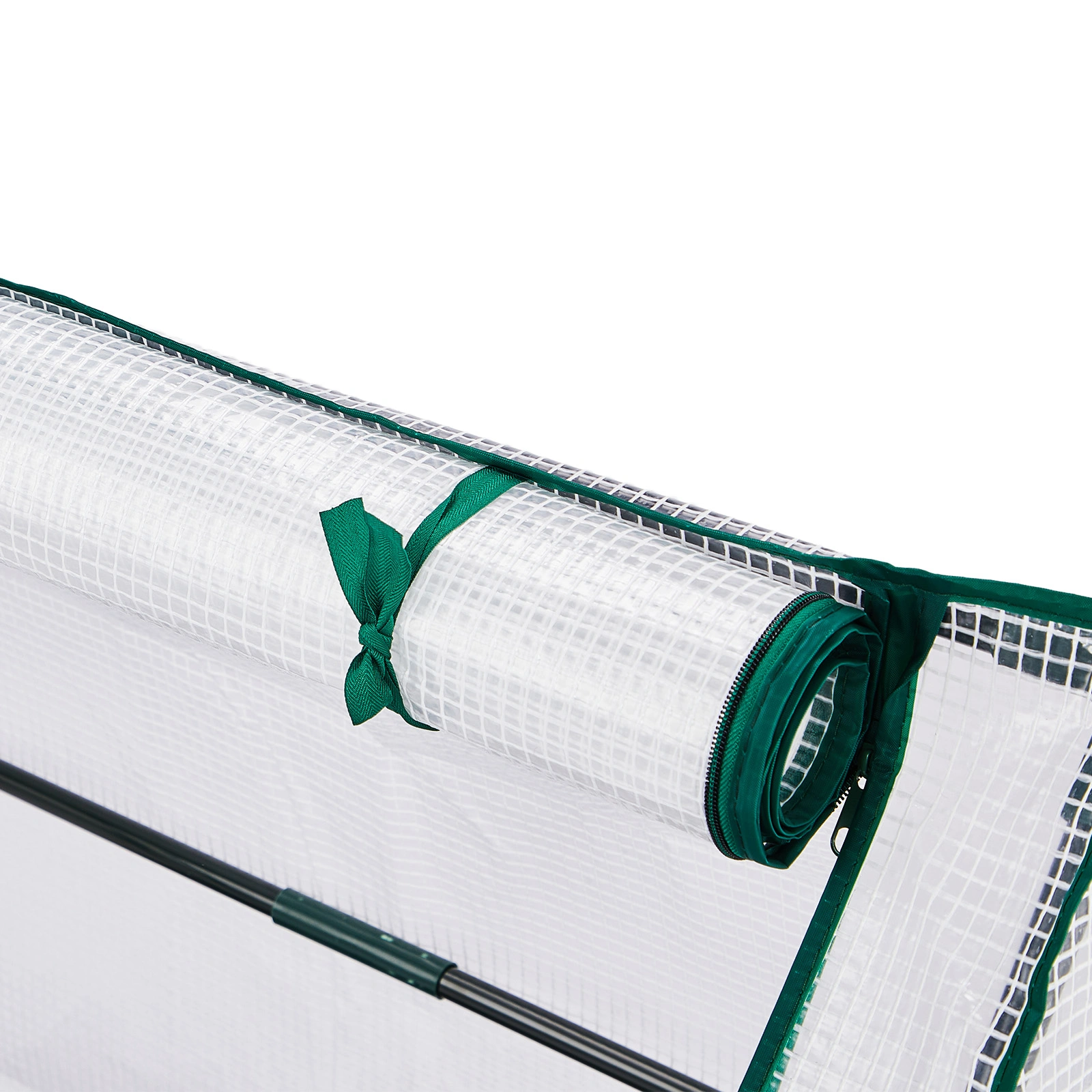 Mini Greenhouse with PE Cover, Indoor Outdoor Plant Gardening Green House for Garden Backyard, 36*18*33in, White view 3