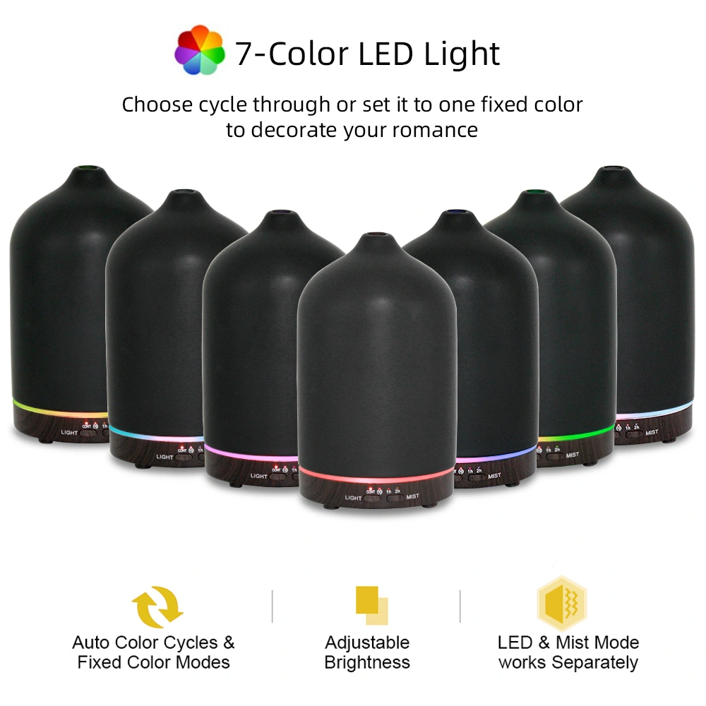 200ml Aromatherapy Humidifier 7 Color LED Essential Oil Diffuser Timer Auto Shut Off for Bedroom view 4