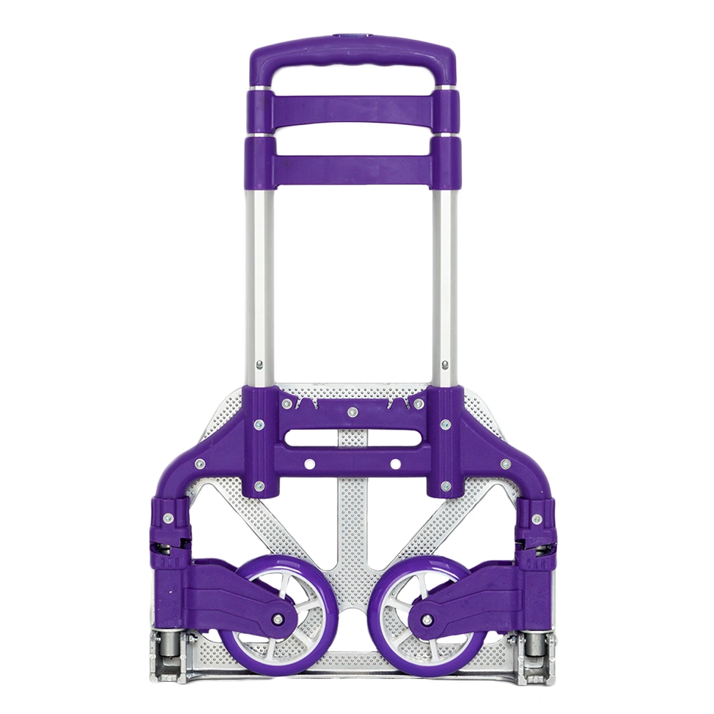 Portable Foldable Telescopic Luggage Trolley Cart Purple Travel Wagon view 8