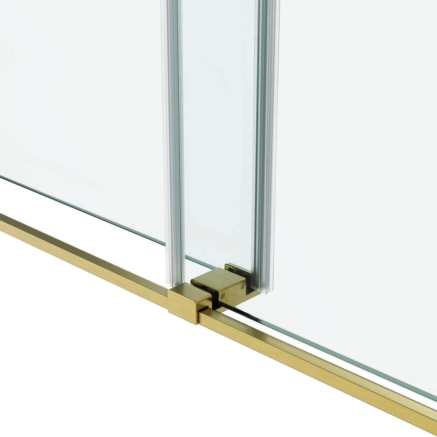 60x76 Inch Frameless Double Sliding Shower Door - 3/8" (10mm) SGCC Tempered Glass, Clear, Stainless Steel Finish view 5