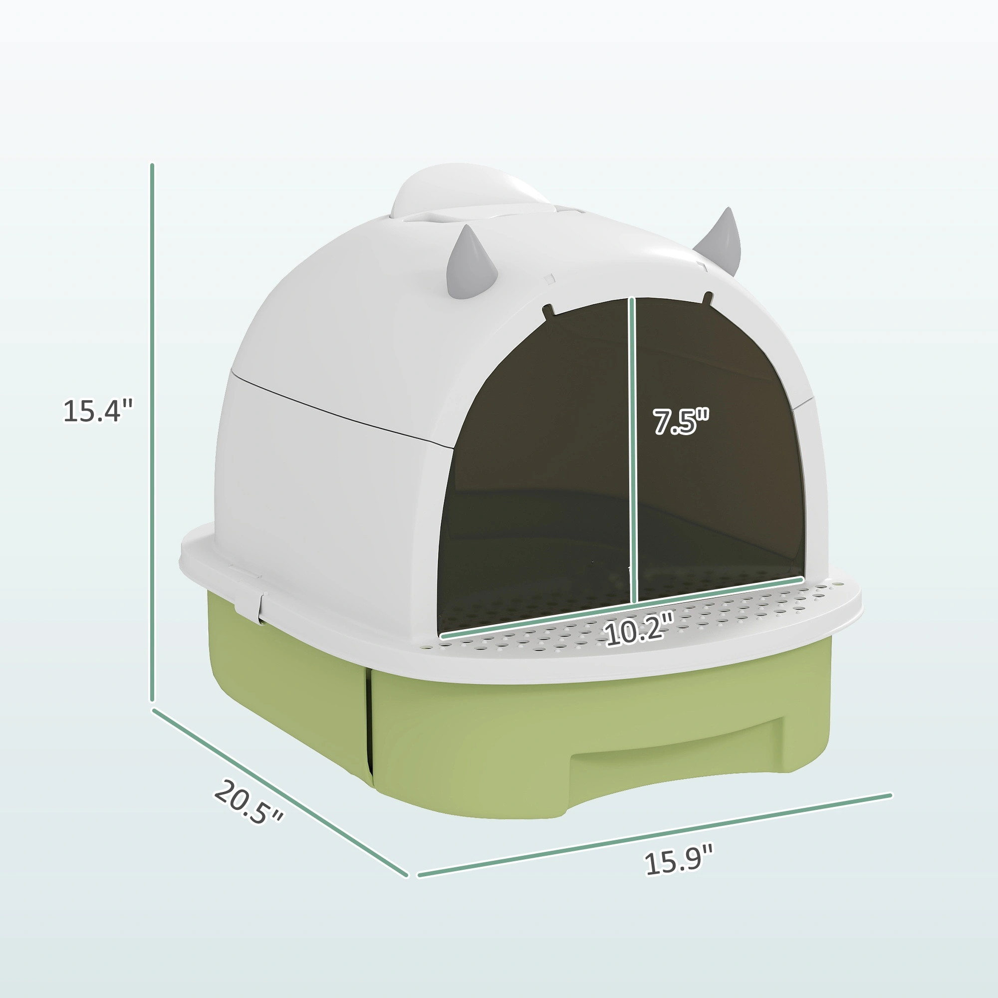 Sleek Cat Litter Box Enclosure - Closed Hooded Litter Box with Storage Compartment, Odor Control Pet Litter Box with Rear Door Entry view 3