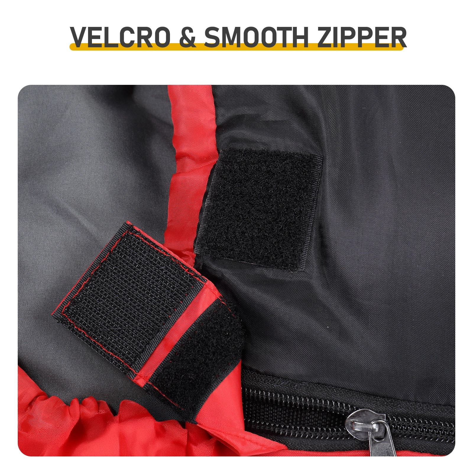 Rectangular Heated Sleeping Bag, Lightweight Sleeping Bag with Multi USB Powered Heating Pads, Waterproof Compact Envelope Sleeping Bag for Backpacking Hiking, Red view 10