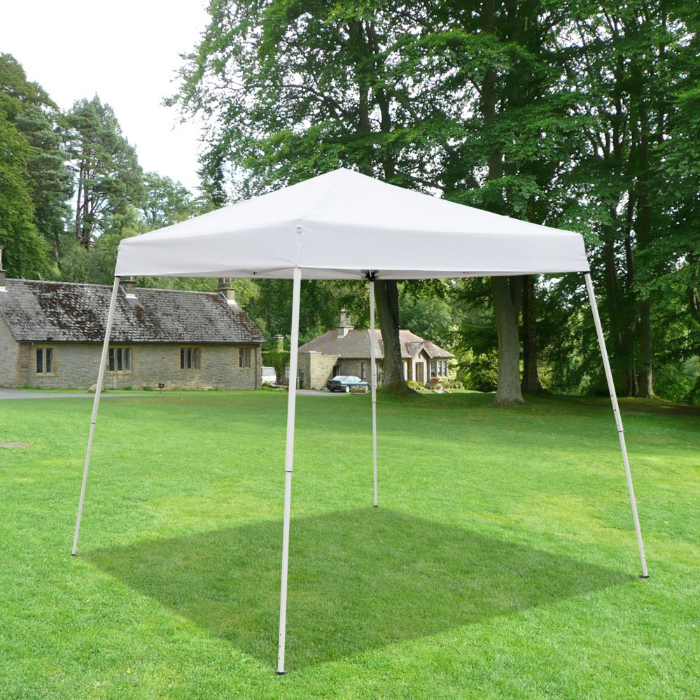 2.4x2.4m Waterproof Folding Tent Portable Canopy White, Outdoor Garden Party Gazebo Shelter for Home & Camping view 29