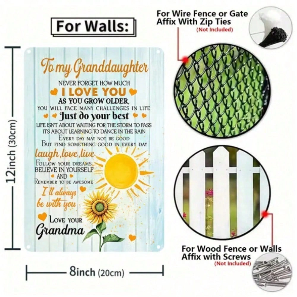 Sunflower Aluminum Sign 8x12 Inch - Vintage Rustic Metal Wall Art Decor for Home Garden Party (20.3x30.5cm) - TikTok Temu Pick-up Available view 7