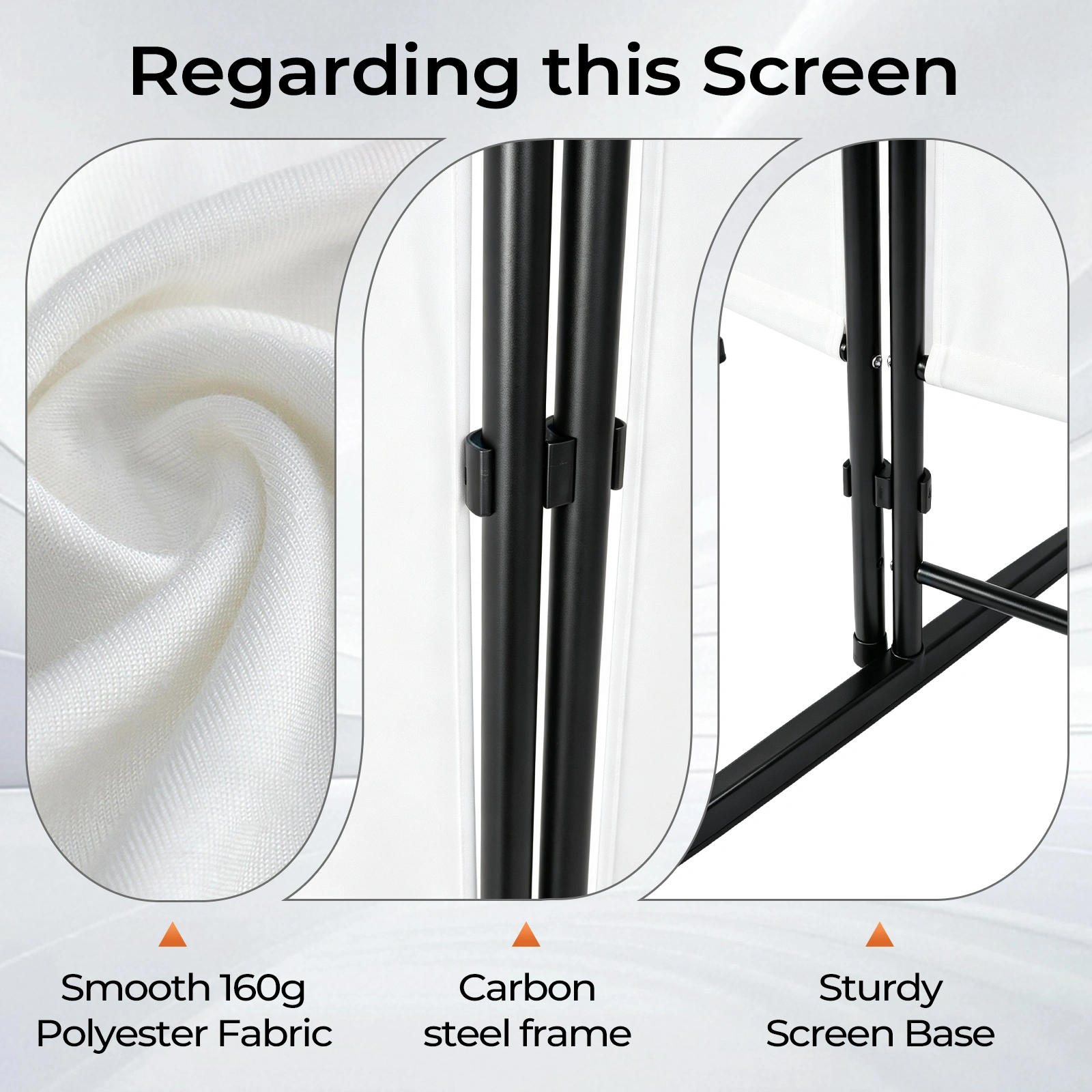 6FT 4-Fold Folding Room Divider Screen, Carbon Steel Frame, Polyester Fabric 160g, Plastic Feet, Off-White Privacy Partition view 8