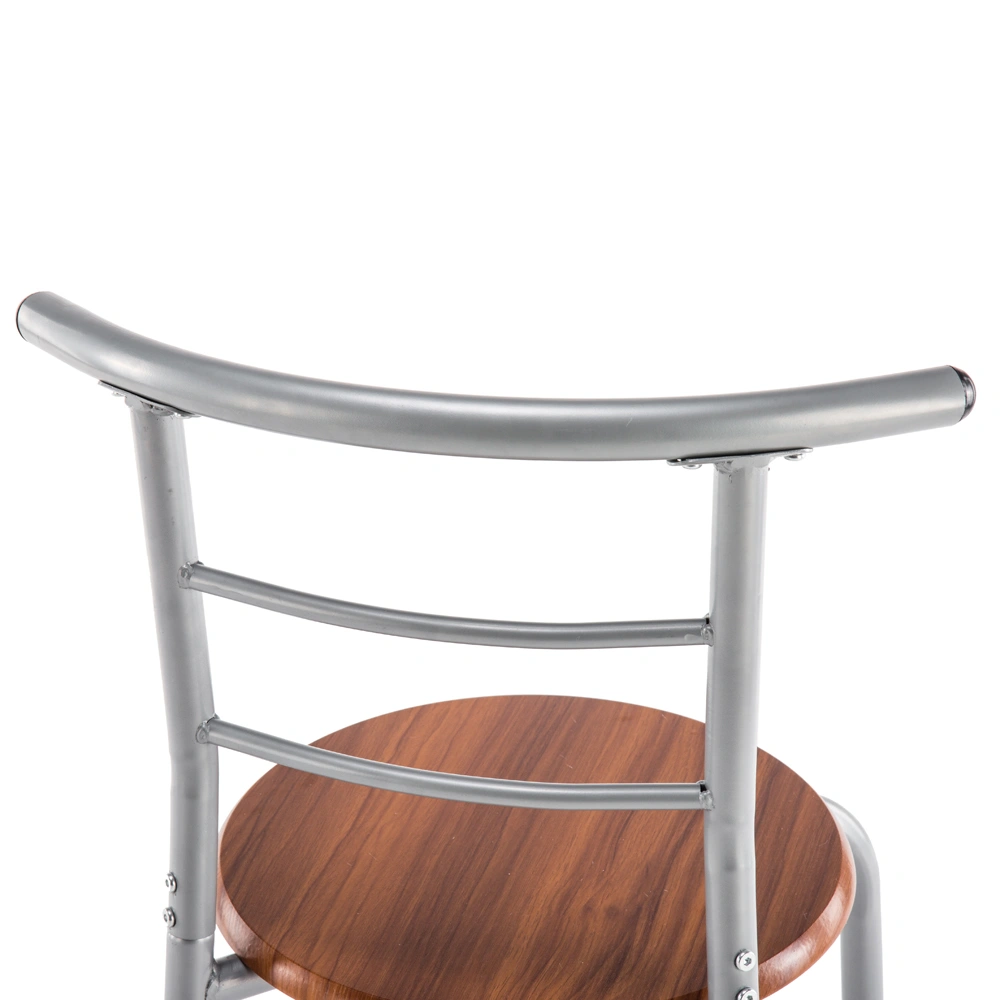 Brown Wood Grain PVC Breakfast Table (One Table and Two Chairs) view 12