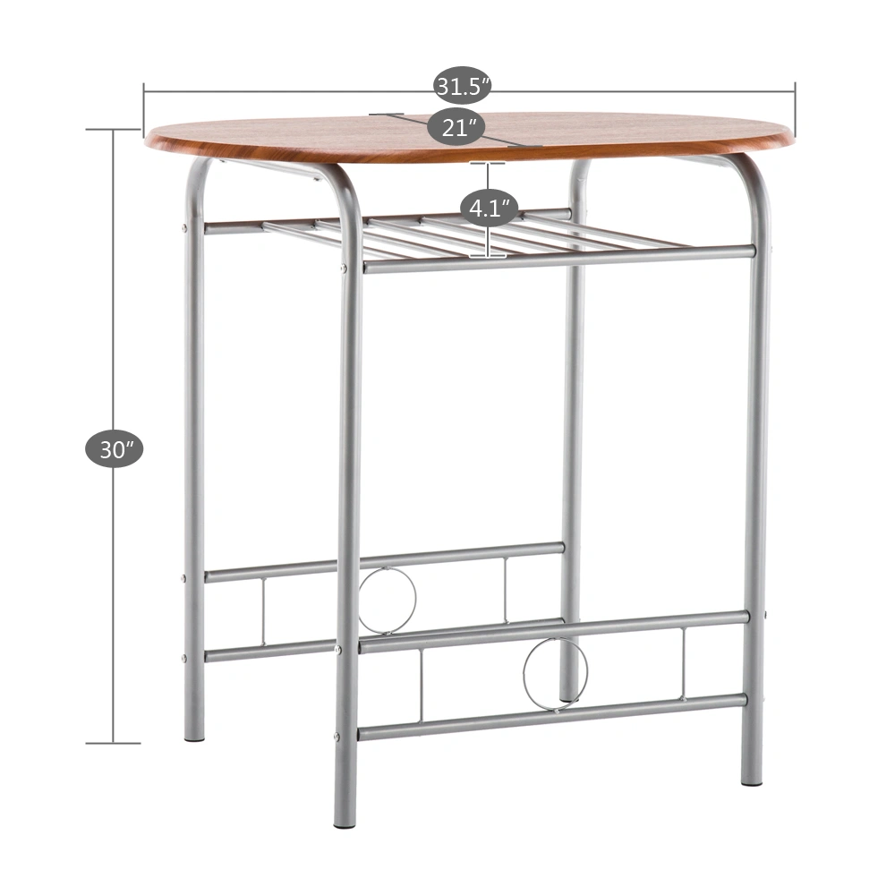 Brown Wood Grain PVC Breakfast Table (One Table and Two Chairs) view 18