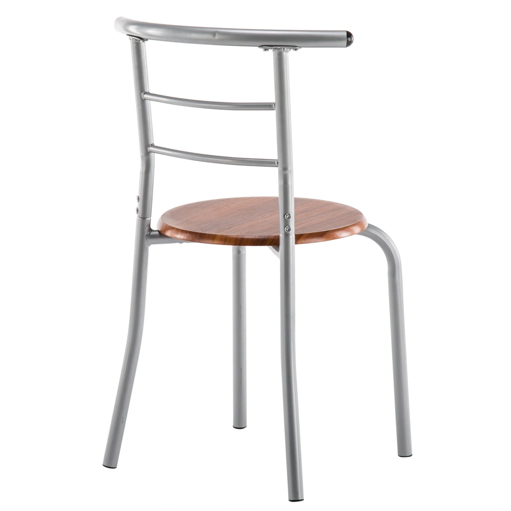 Brown Wood Grain PVC Breakfast Table (One Table and Two Chairs) view 9
