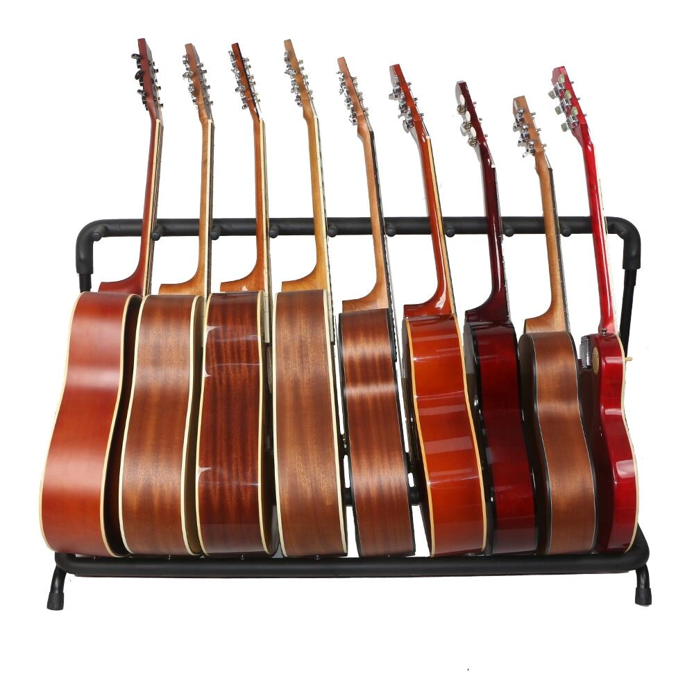 9-Slot Guitar Holder Rack Stand Black view 13