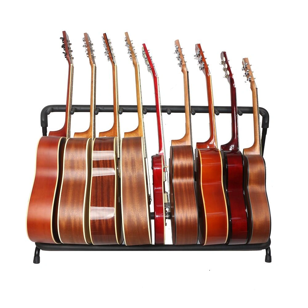 9-Slot Guitar Holder Rack Stand Black view 14
