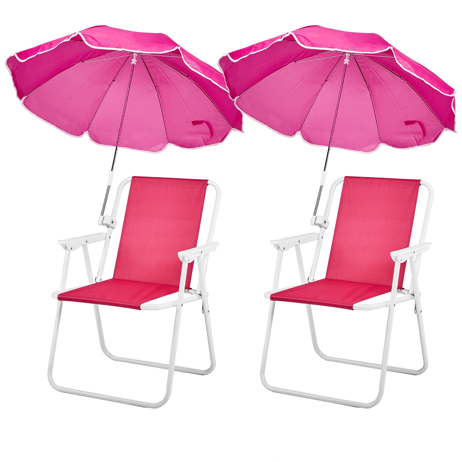 Folding Beach Chair with Umbrella for Adults, Lightweight Portable Camping Chair 265lbs Capacity, Pink Outdoor Chair for Travel Picnic Concert & Garden Activities view 7