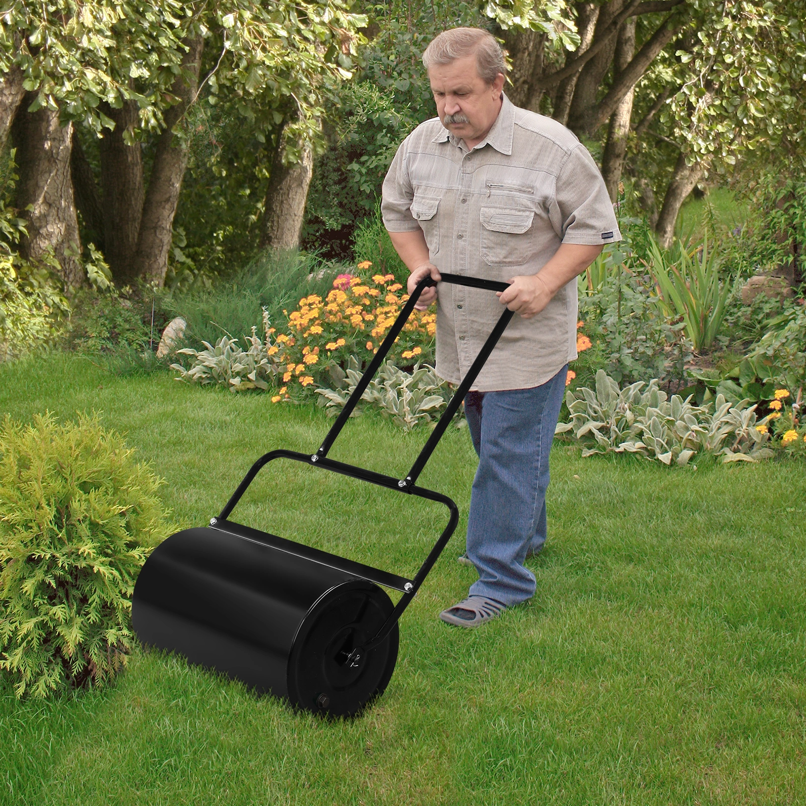 19.5in Lawn Roller Iron Cylindrical Black (same as 67823001) view 13