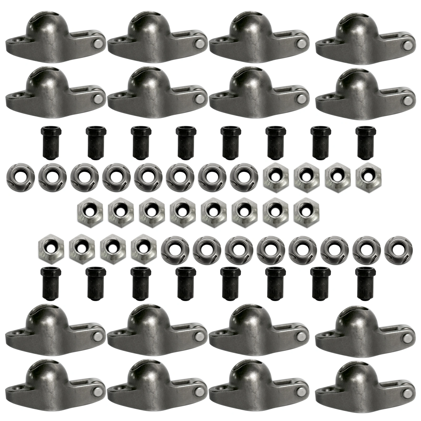 16Pcs Steel Roller Tip Rocker Arms Set Fit for Small Block Chevy 305 350 400 1.6 Ratio 3/8" Stud view 7