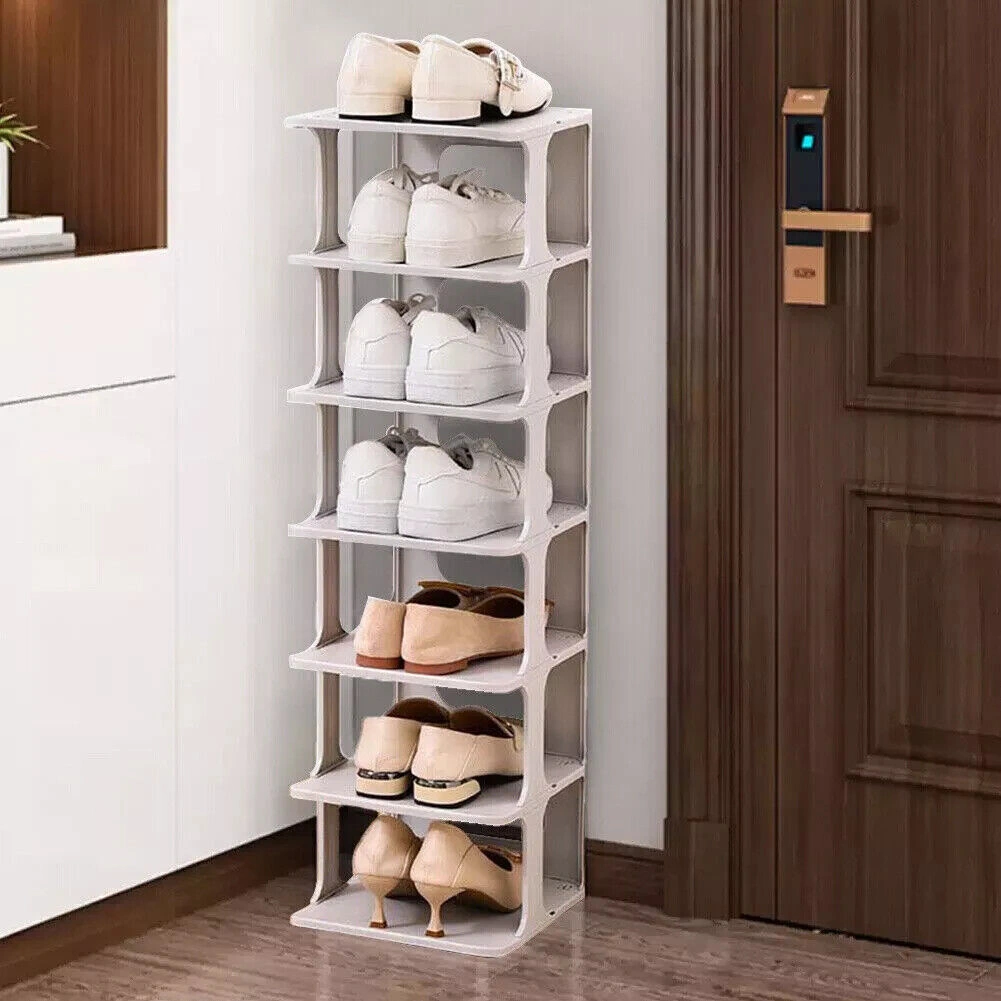 7 Tier Shoe Rack Floor Organizer Tall Storage Shelf Cabinet Footwear Stand