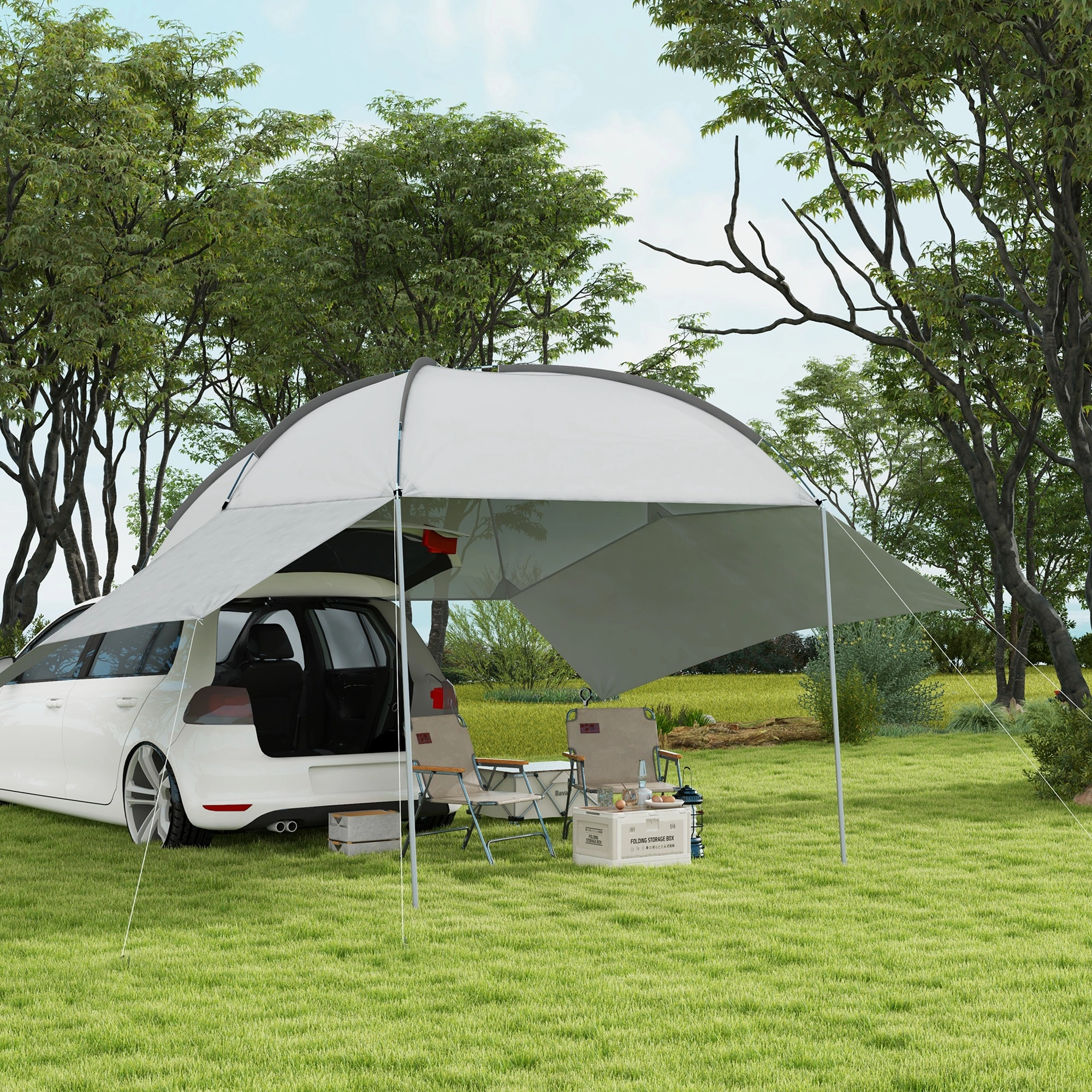 SUV Tailgate Tent - Compact Folding Camp Sleeping Bag Mount for Pickups & Hatchbacks