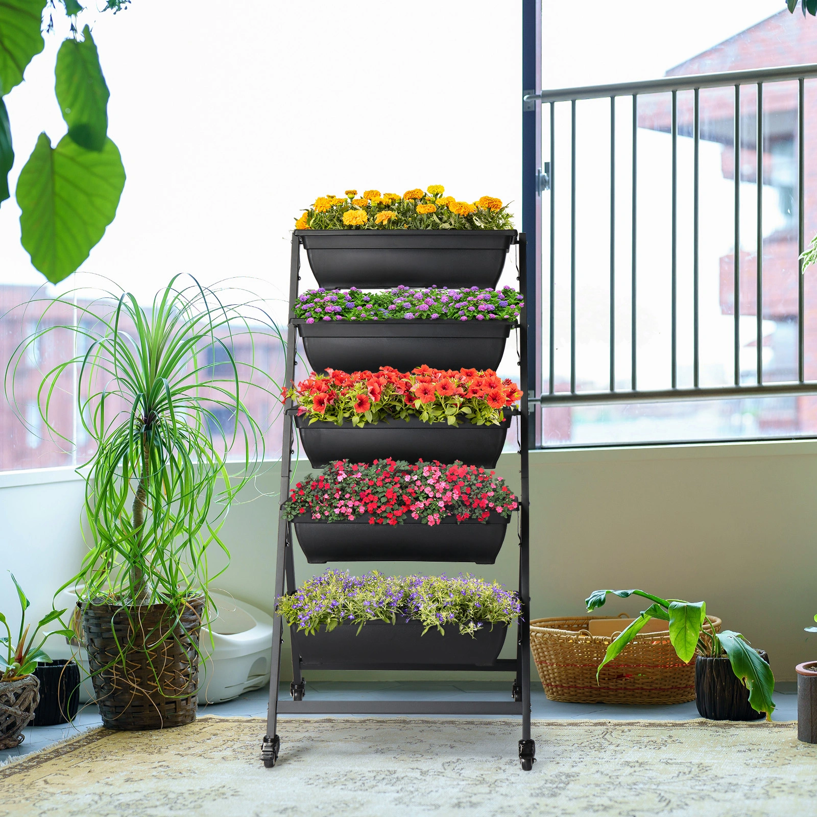 5 Tiers Vertical Garden Bed, Vertical Garden Planter Indoor and Outdoor, Vertical Elevated Garden Bed Perfect for Vegetables Flowers Herbs view 10