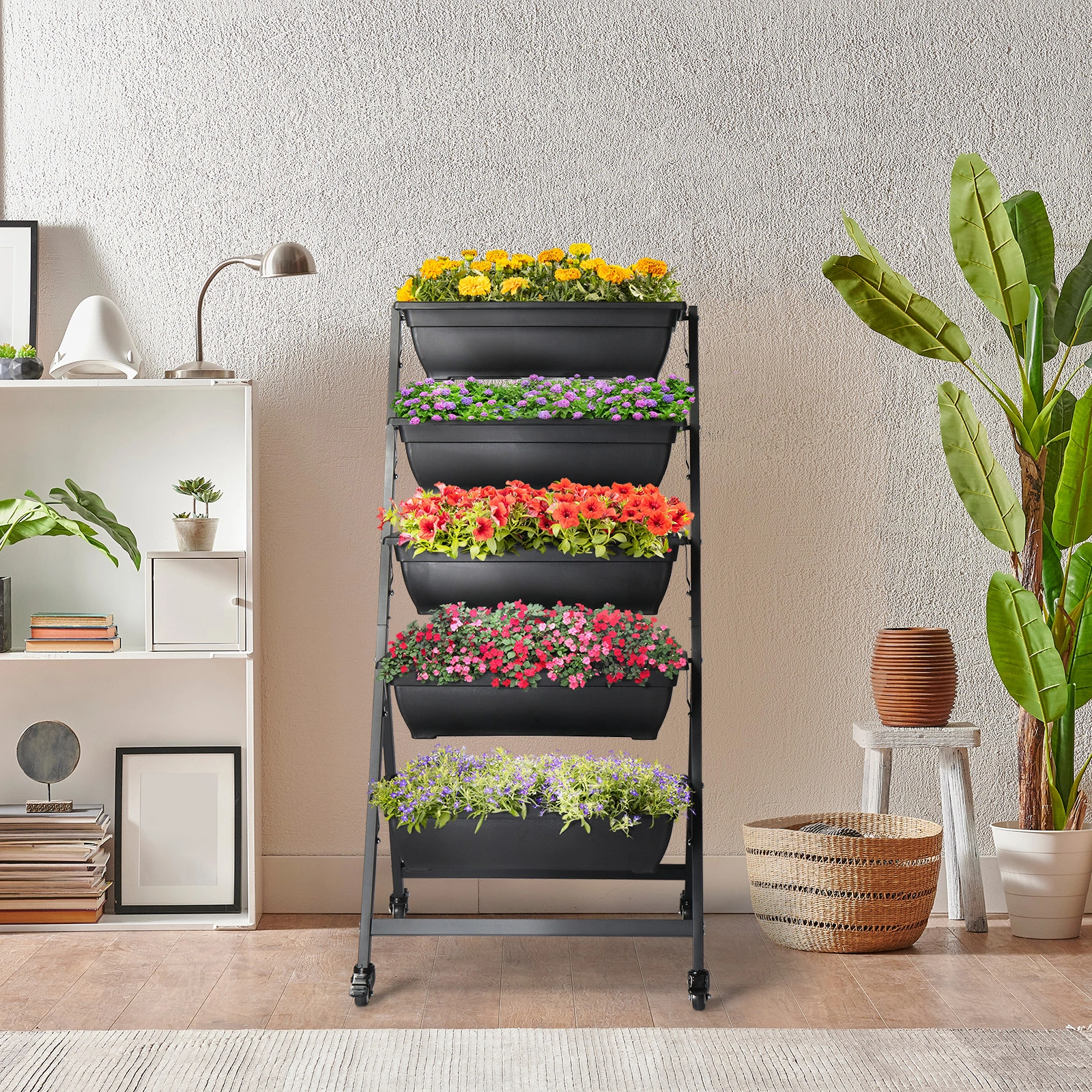 5 Tiers Vertical Garden Bed, Vertical Garden Planter Indoor and Outdoor, Vertical Elevated Garden Bed Perfect for Vegetables Flowers Herbs view 12