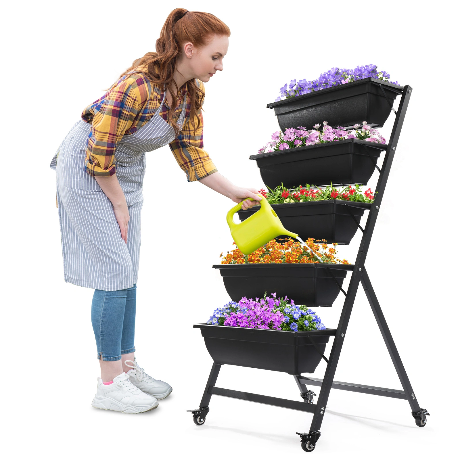 5 Tiers Vertical Garden Bed, Vertical Garden Planter Indoor and Outdoor, Vertical Elevated Garden Bed Perfect for Vegetables Flowers Herbs view 16