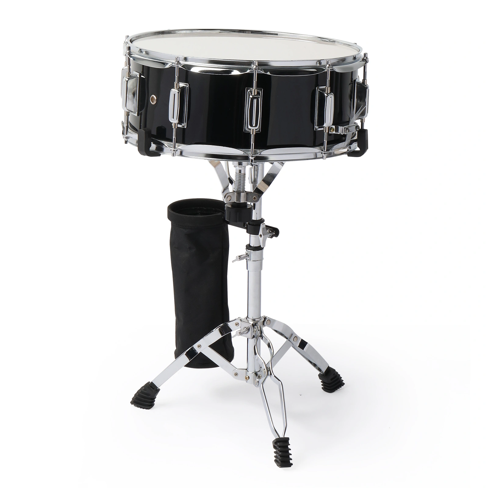 14 x 5.5in Snare Drum Set with Drumstick Holder, Snare Drum Bag, Strap, Mute Pad & Drum Stick for Beginner Student Black view 11