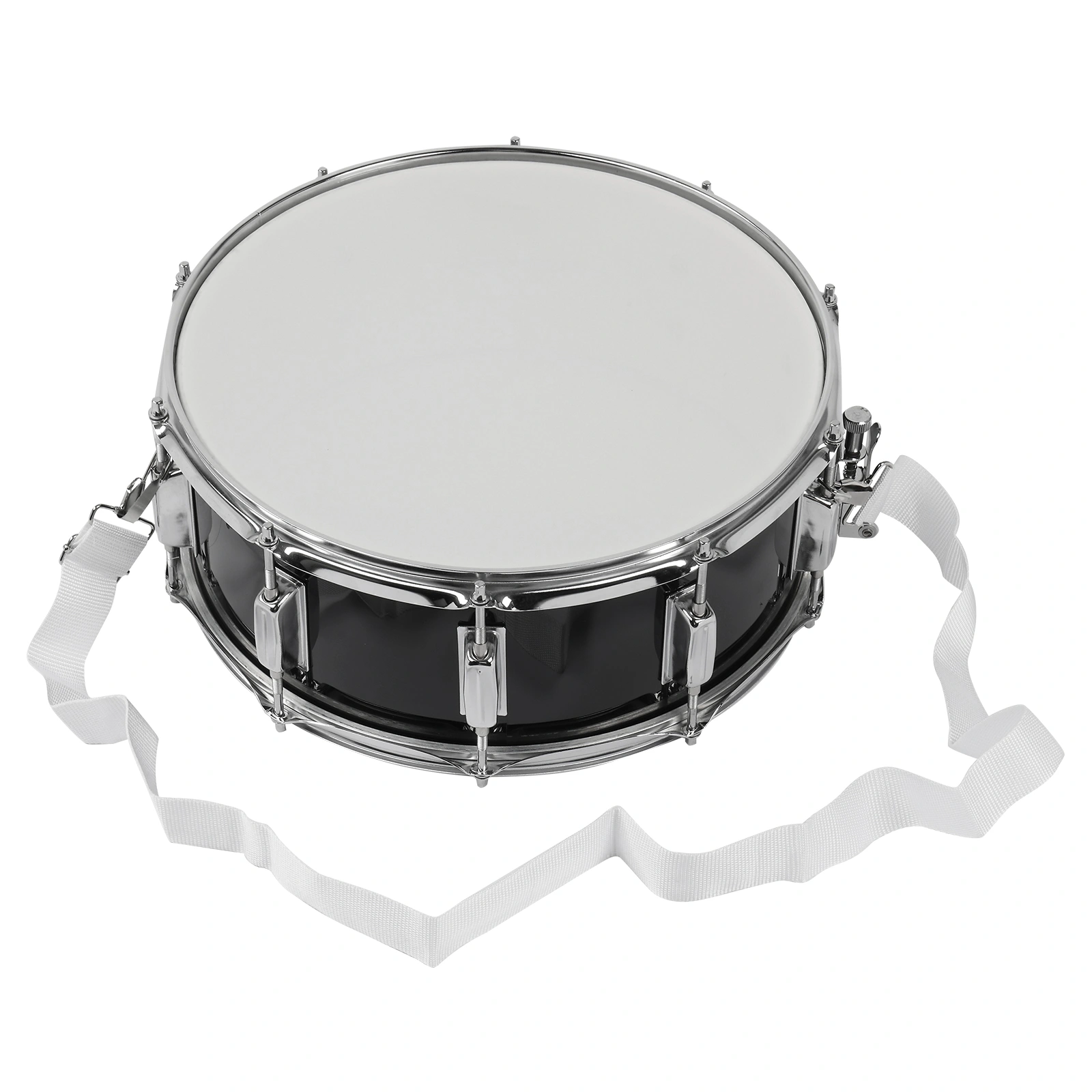 14 x 5.5in Snare Drum Set with Drumstick Holder, Snare Drum Bag, Strap, Mute Pad & Drum Stick for Beginner Student Black view 8
