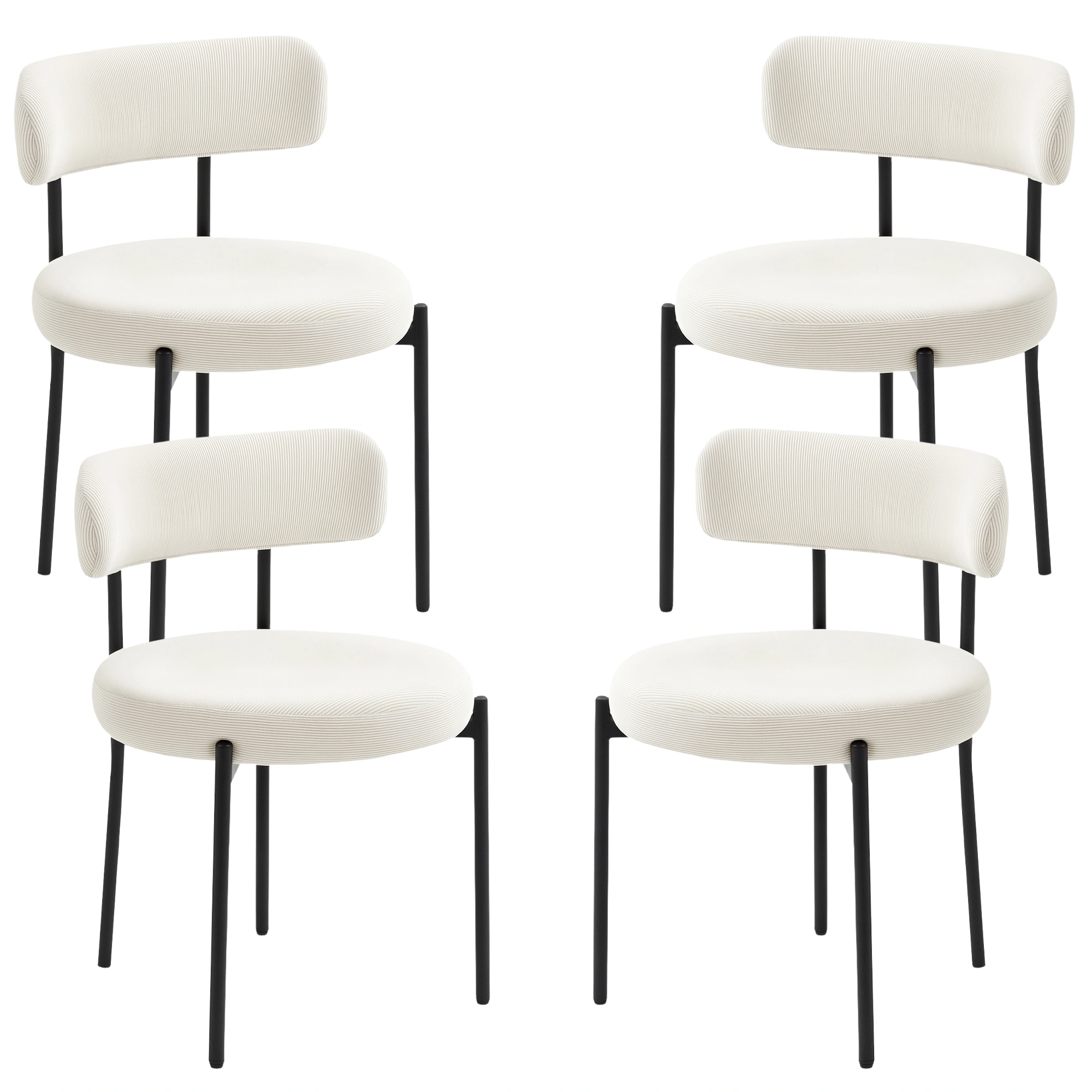 Set of 2 Dining Chairs with Padded Seat, Mid-Century Modern Armchair for Kitchen, Dining Room, Living Room view 3