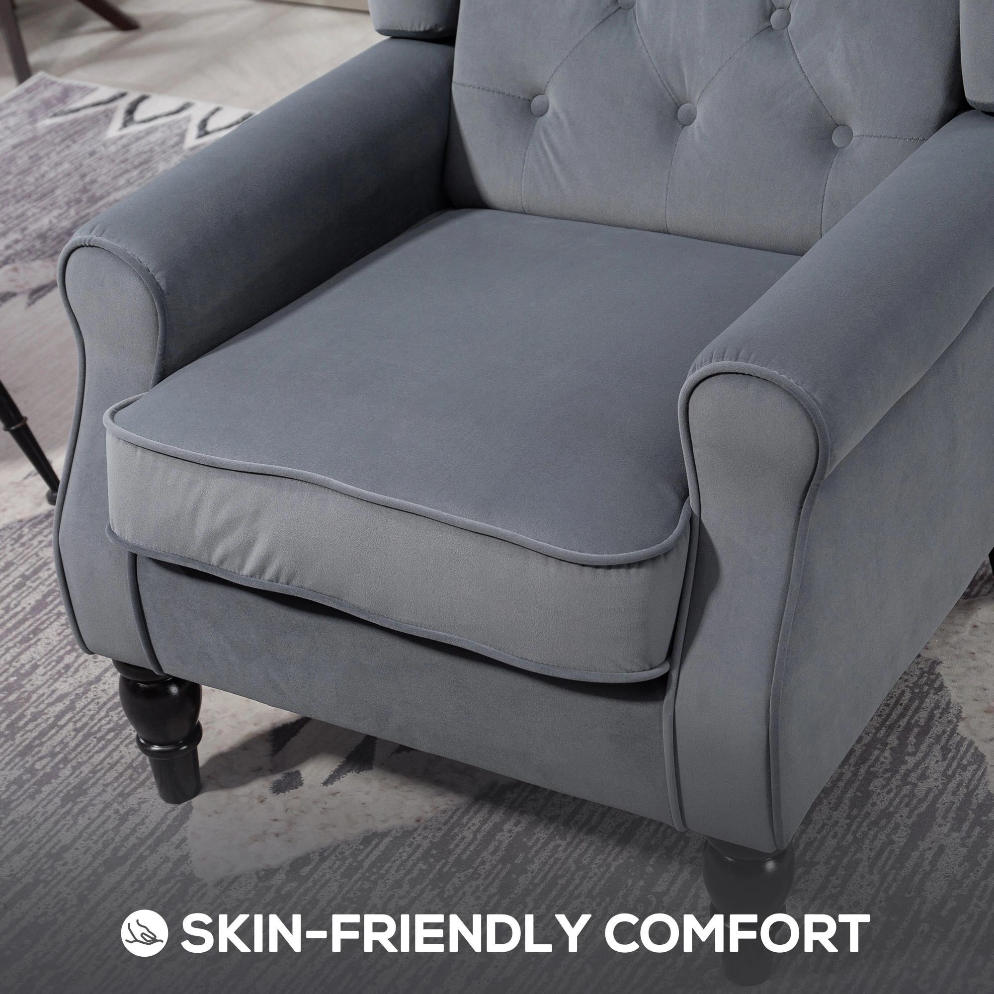 Sofa Chair - Accent Lounge Seat with Cushioned Backrest & Armrests, Modern Armchair for Living Room Bedroom view 4
