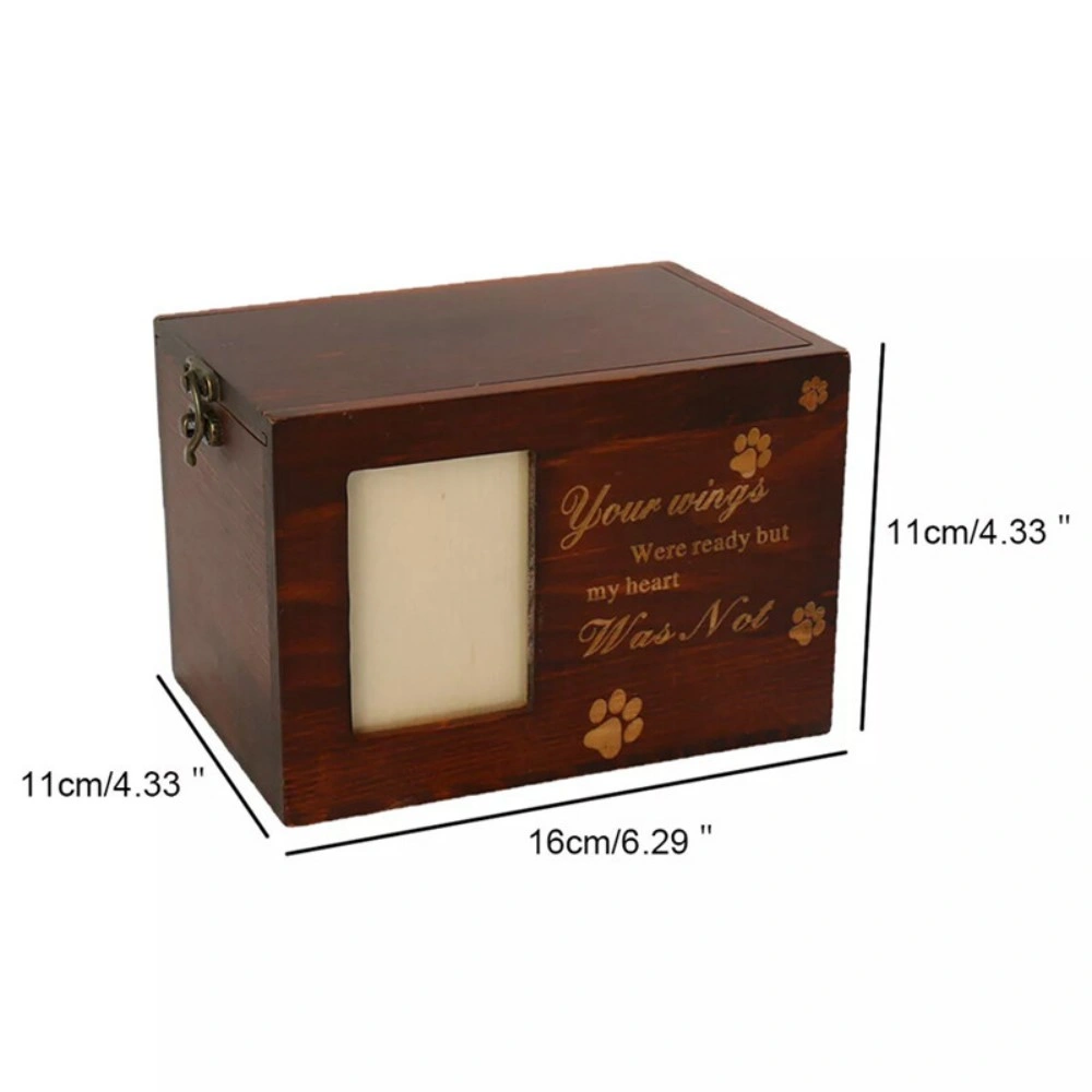 Pet Cremation Urn Wooden Ash Box for Dogs Memorial Memory Casket view 3