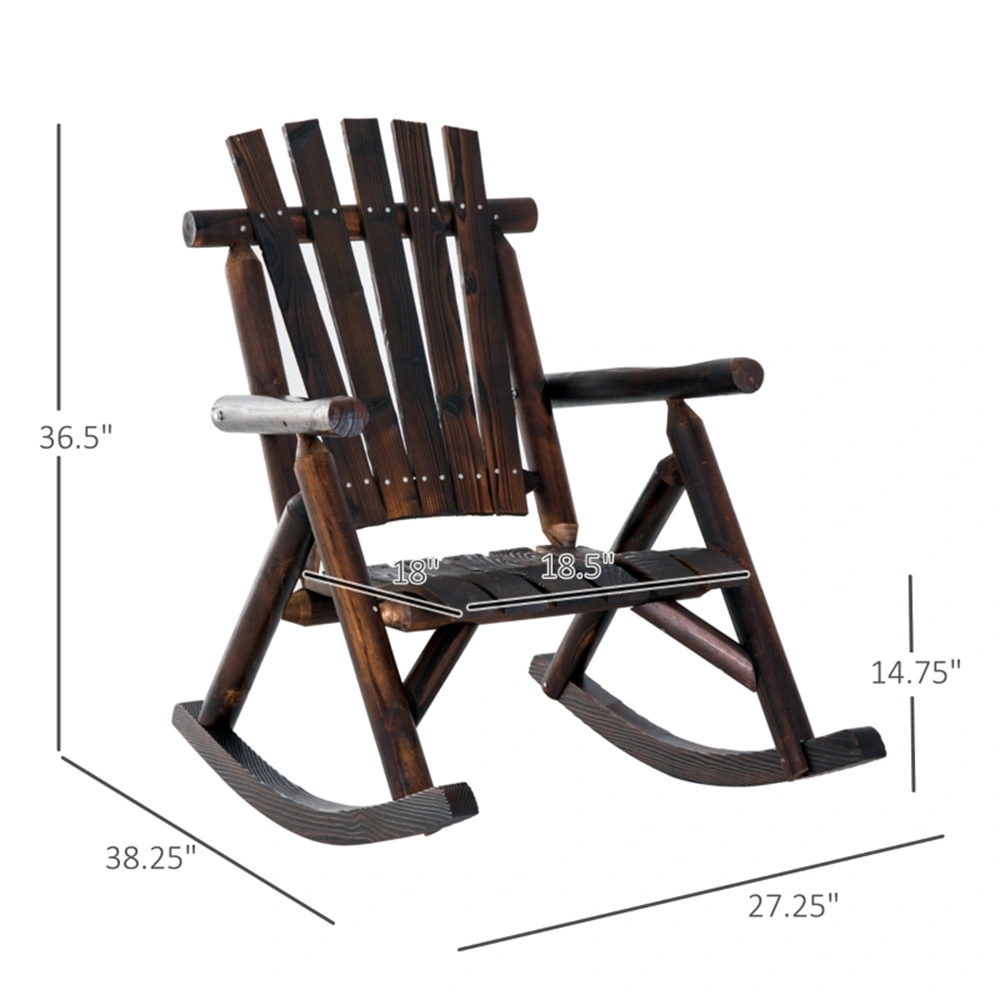 Garden Rocking Chair - Outdoor Woven Patio Chair for Lawn, Porch & Deck view 3