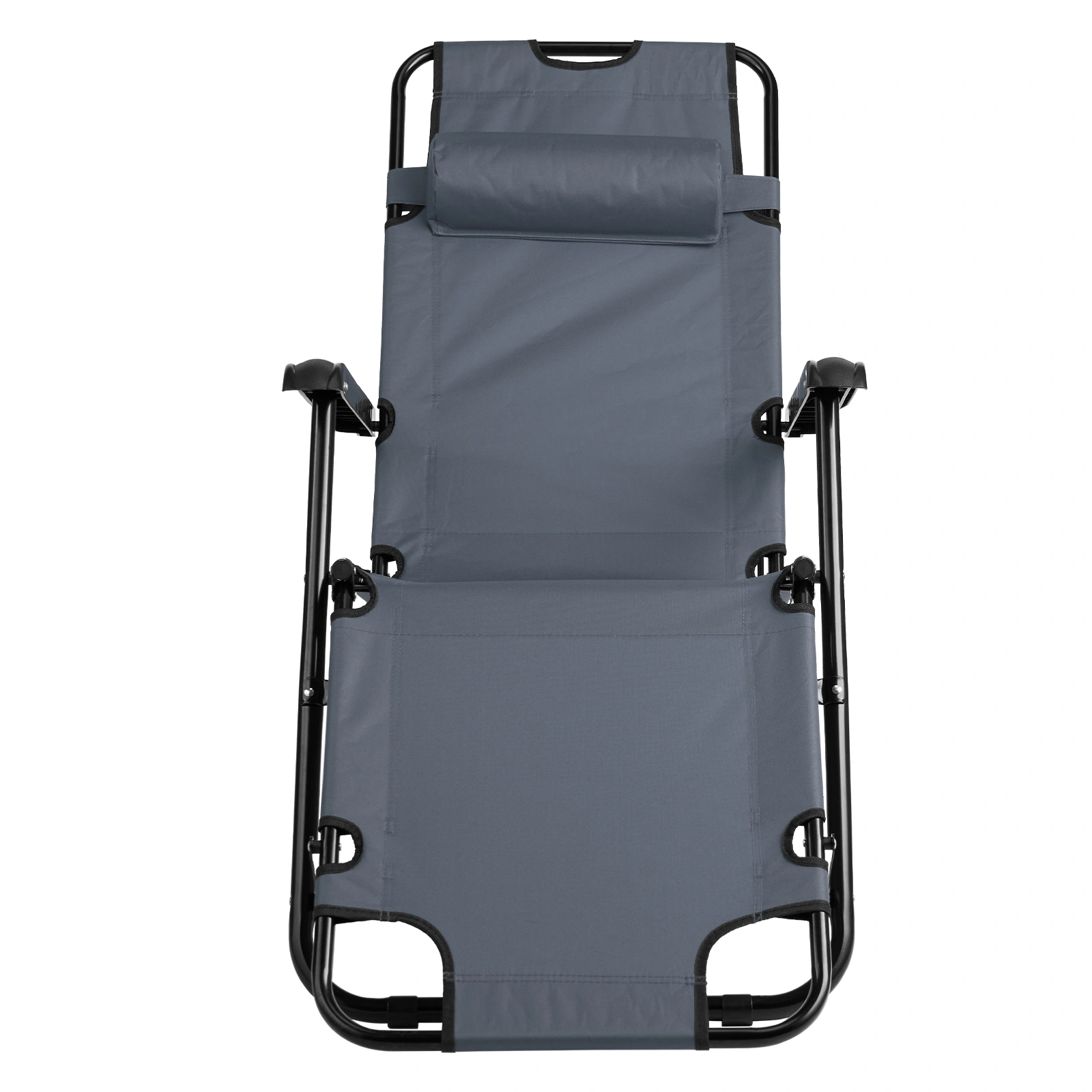 Portable Dual Purposes Extendable Folding Reclining Chair Grey view 4