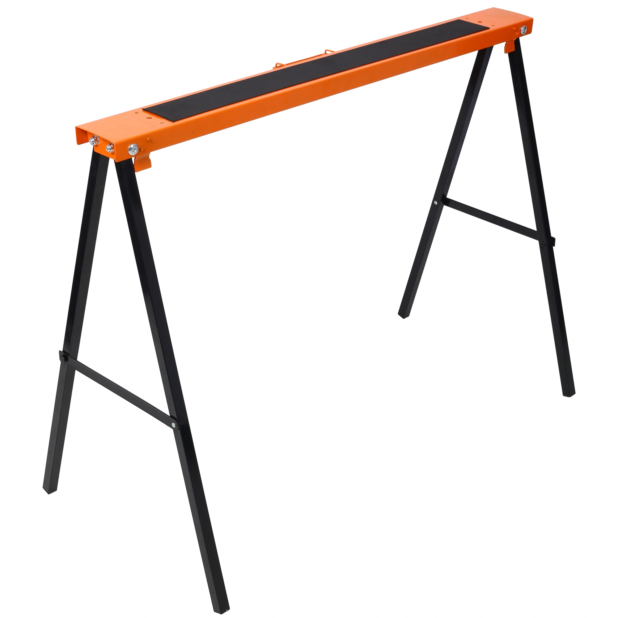 Saw Horses 2 Pack, Folding Portable Work Horse, Heavy Duty Steel with Fast Open Legs & Carry Handle, Orange/Black, Fully Assembled for Garage Workshop view 5