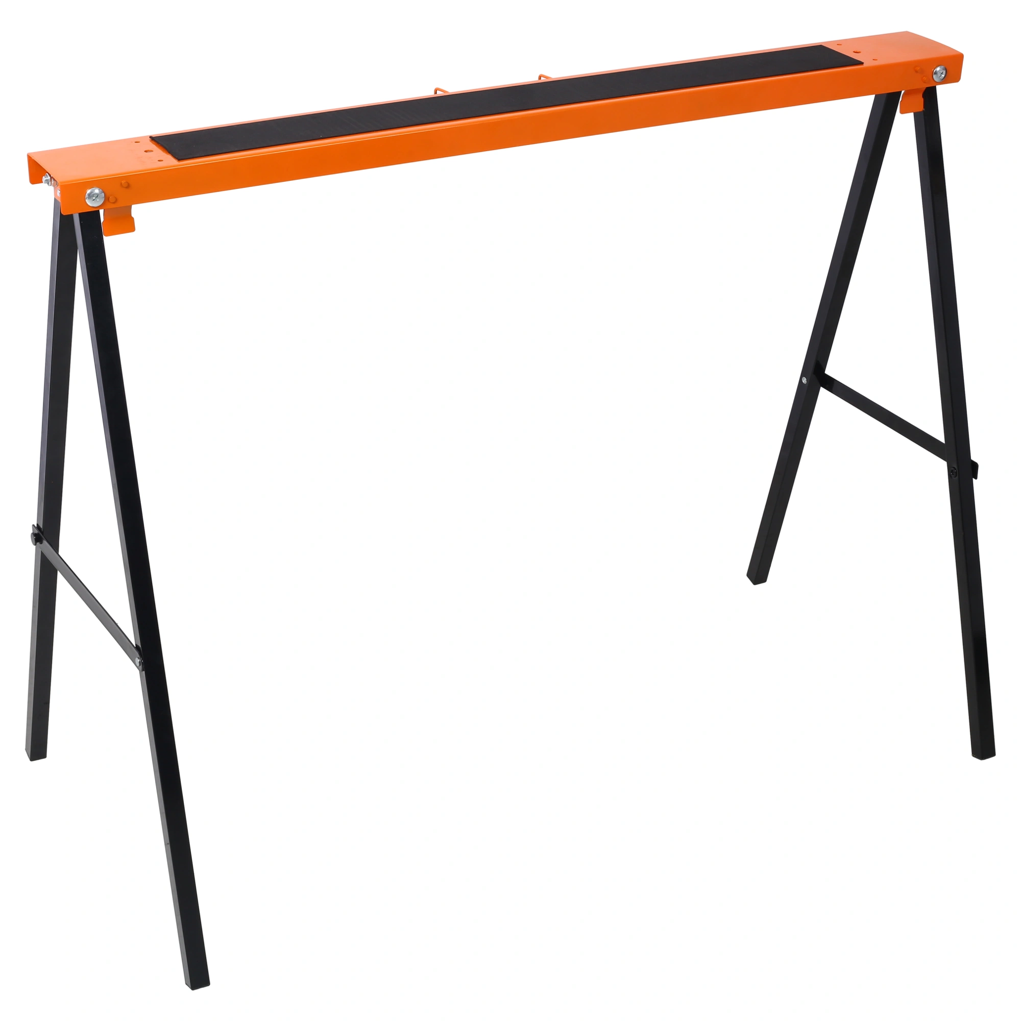 Saw Horses 2 Pack, Folding Portable Work Horse, Heavy Duty Steel with Fast Open Legs & Carry Handle, Orange/Black, Fully Assembled for Garage Workshop view 7