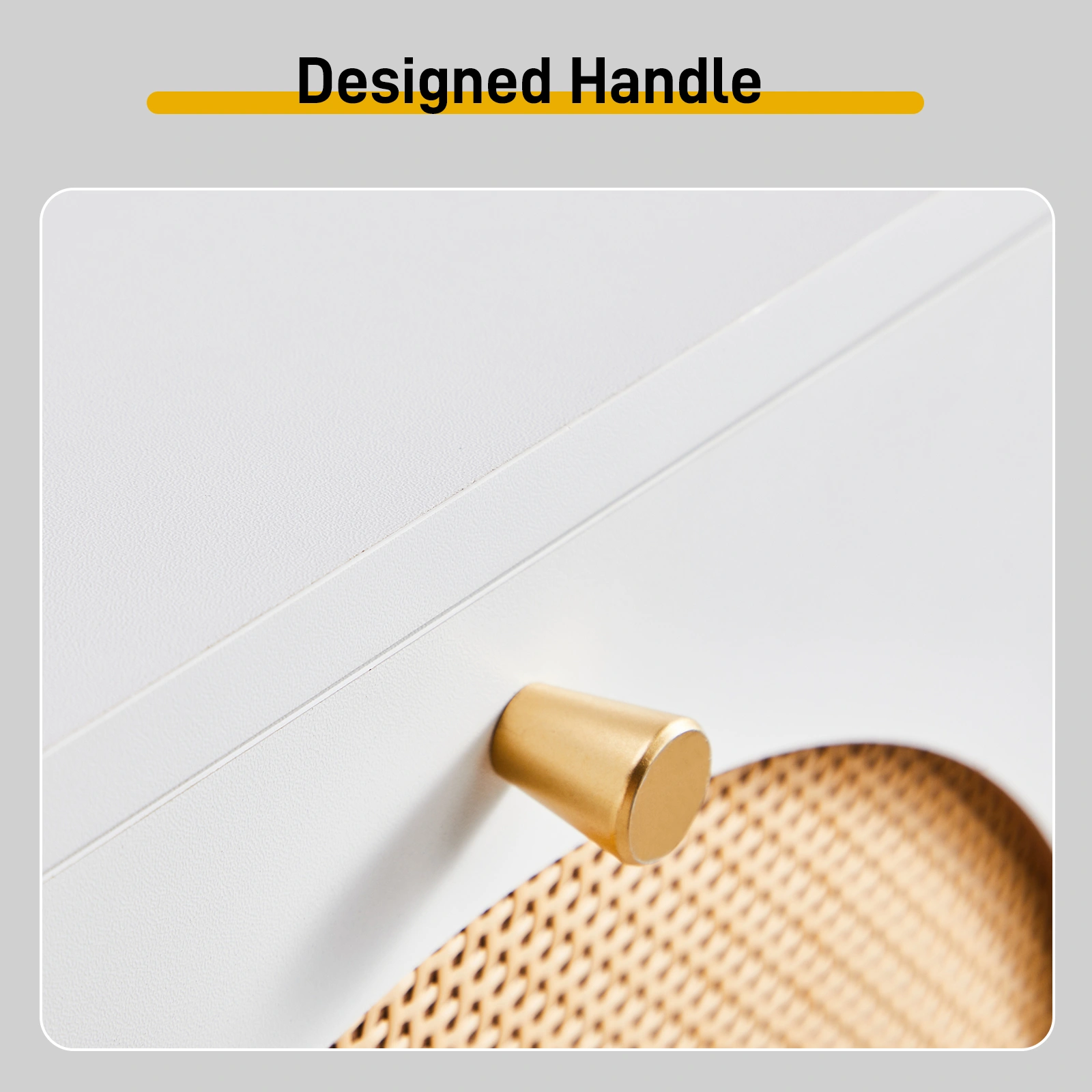 2 rows of 4 dump buckets with high-leg arched rattan shoe cabinet, particle board + plastic rattan, 105*24*98cm, white frame + original wood rattan surface + white high legs view 7