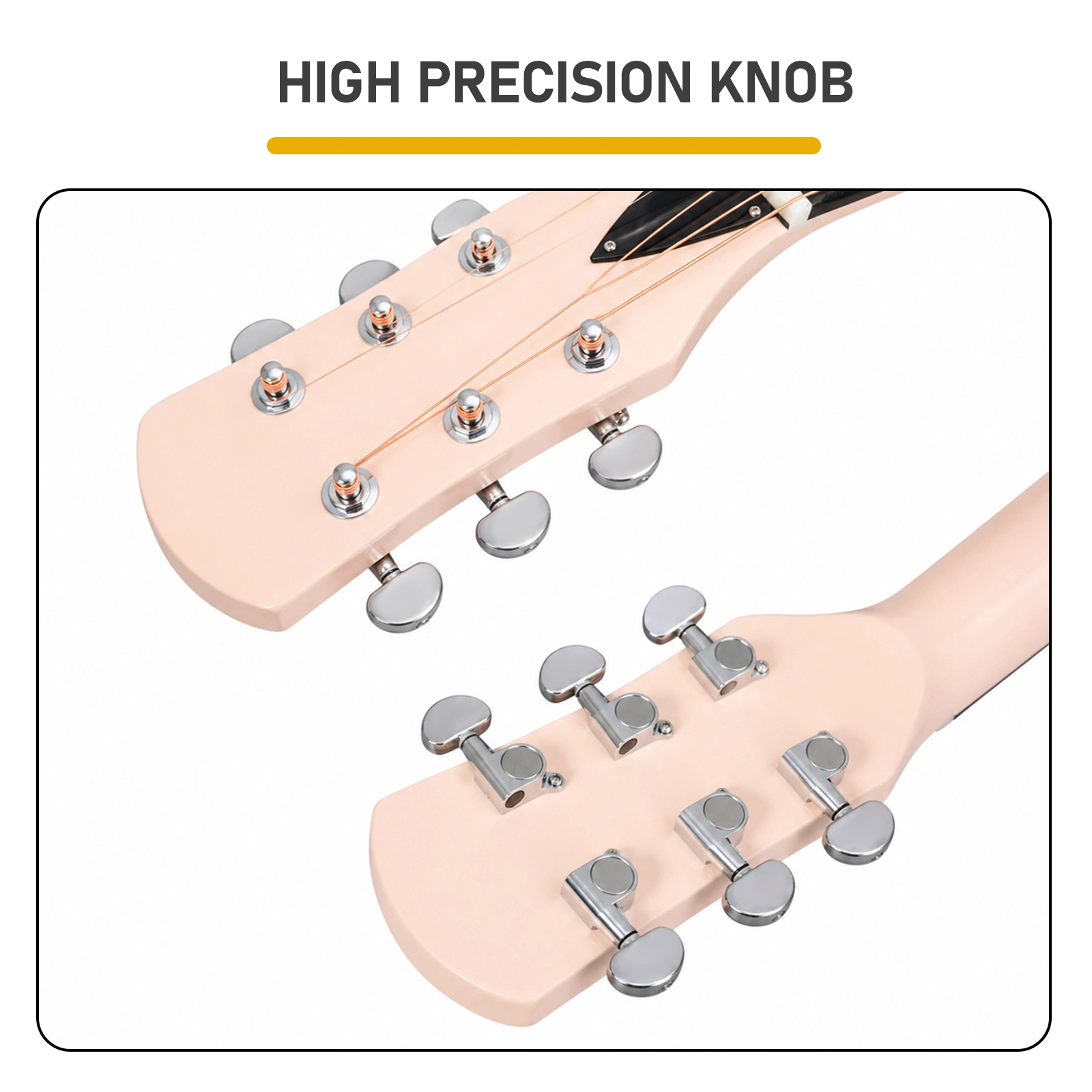 38 Inch Acoustic Guitar for Beginners, H Body Shape, Basswood Folk Guitar in Cream White, 6-String Student Guitar with Case, Picks and Strap view 9