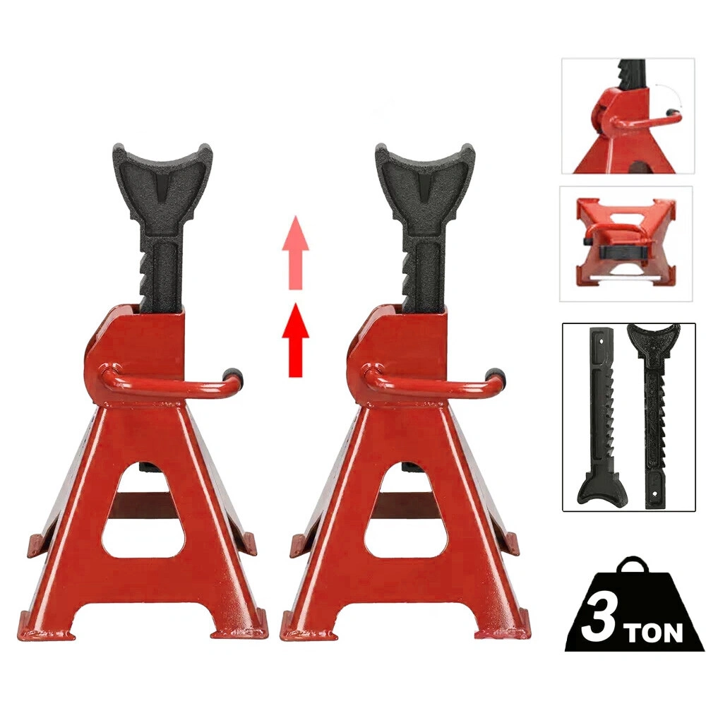 2Pcs 3 Ton Heavy Duty Axle Stands Floor Jack Lifting Capacity Jack Stands for Car Caravan Truck Support view 4