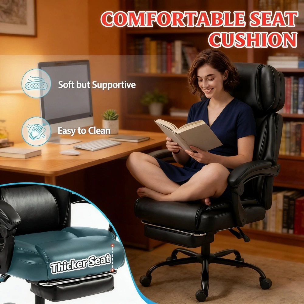 Massage Office Chair, Ergonomic Executive Swivel Chair with Lumbar Support, High Back Computer Desk Chair view 3