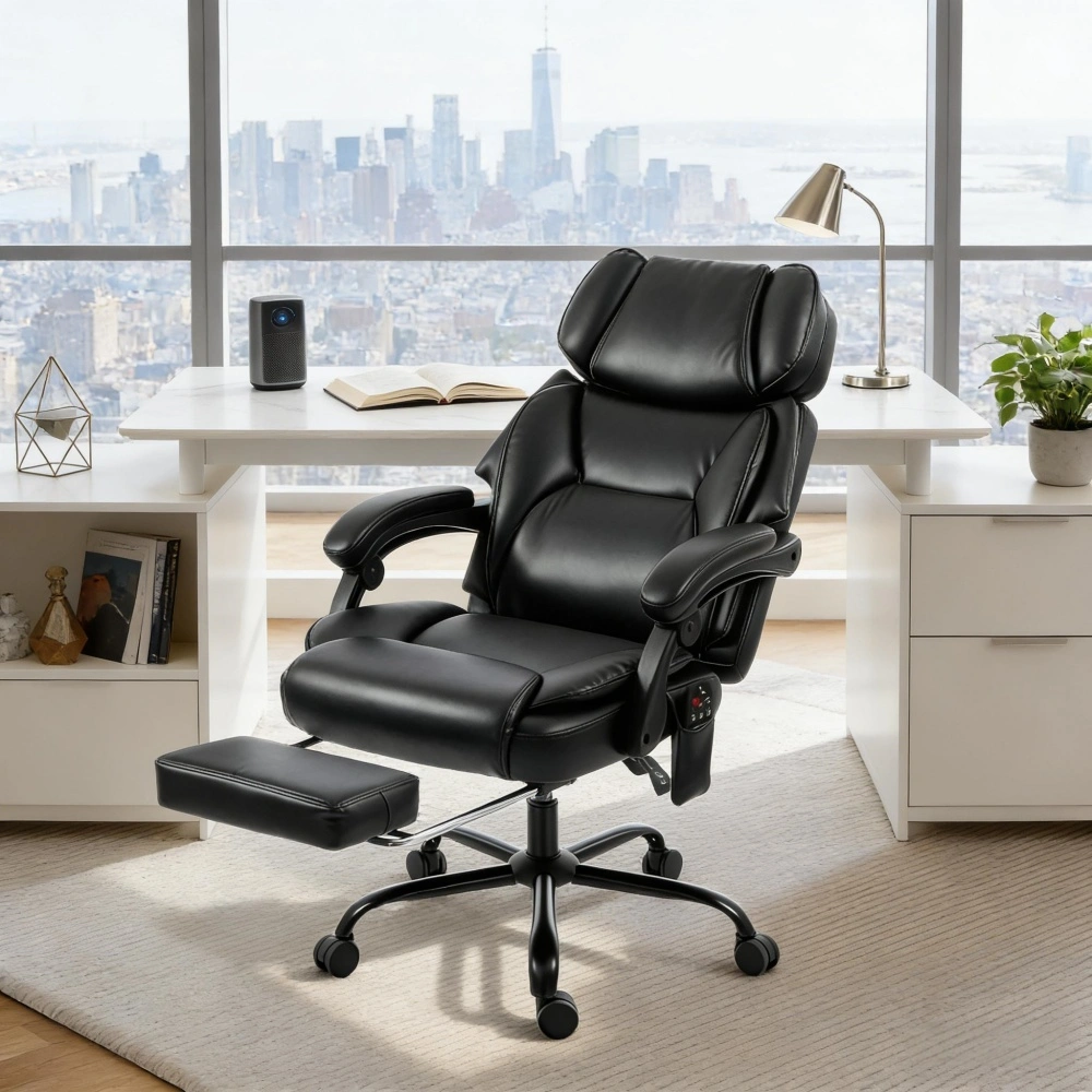 Massage Office Chair, Ergonomic Executive Swivel Chair with Lumbar Support, High Back Computer Desk Chair view 8
