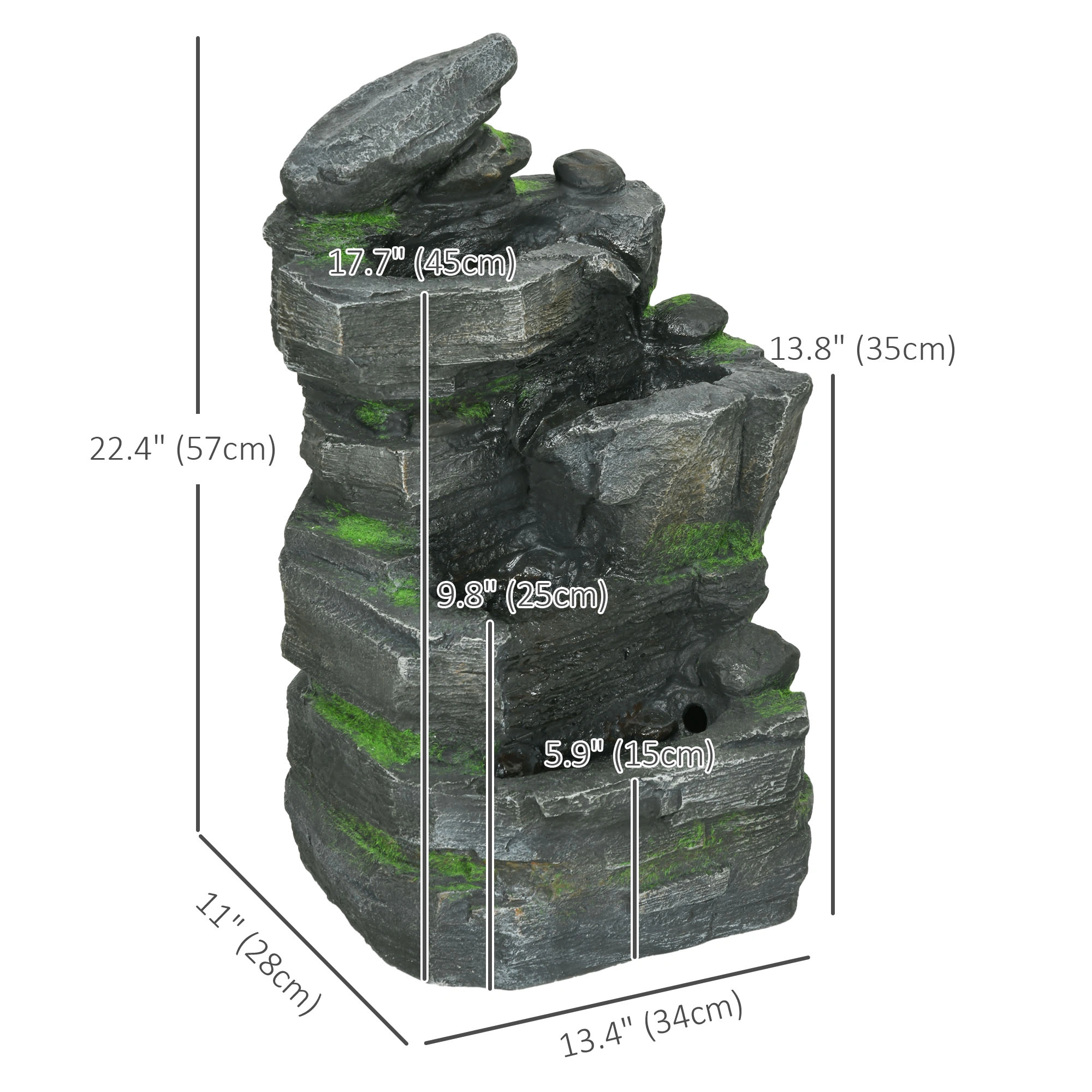 Fish Tank Fountain Pump - 200 GPH Submersible Water Pump, Adjustable Height, LED Colors, Aquarium Decor view 2