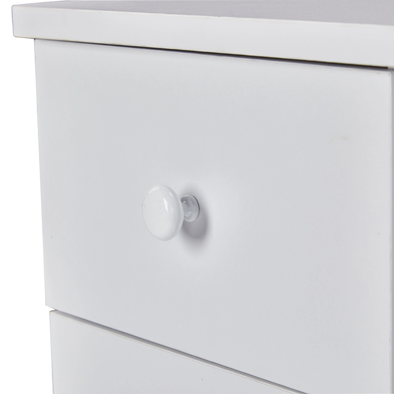 Foldable Manicure Table with Electric Dust Collector, Lockable Wheels, Wrist Cushion, Drawers & Cabinet for Beauty Salon, White view 9