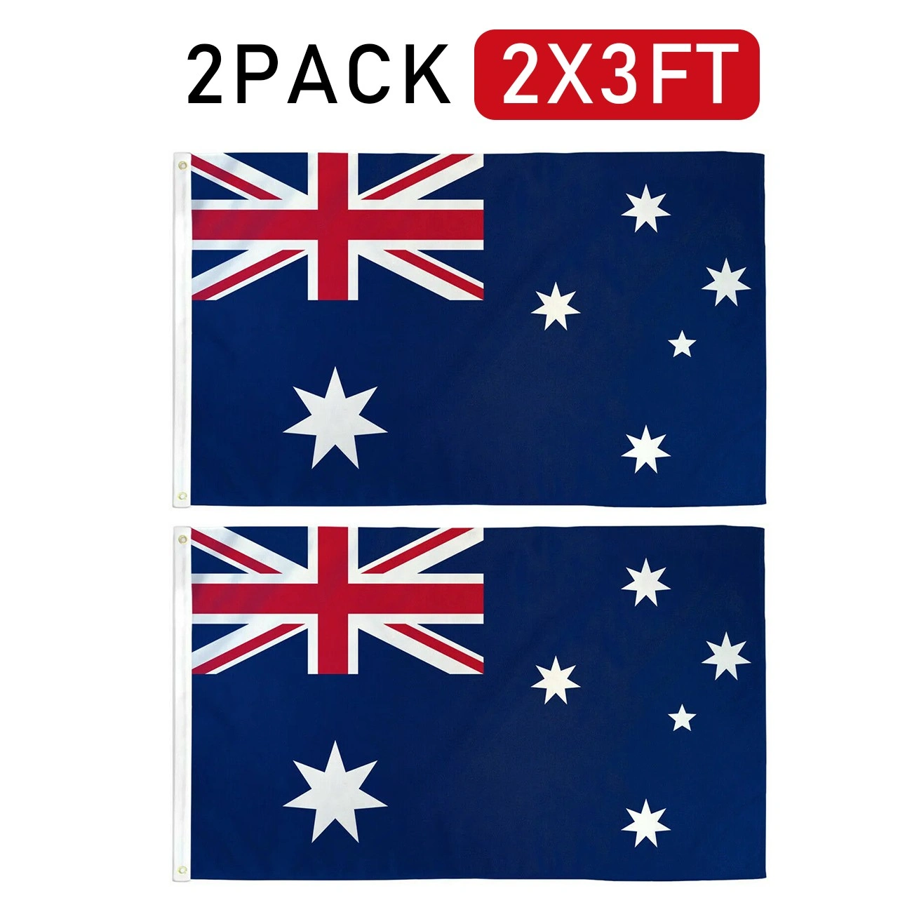 2PCS Australian Flag 60x90cm 2x3FT Outdoor Hanging Garden Decoration