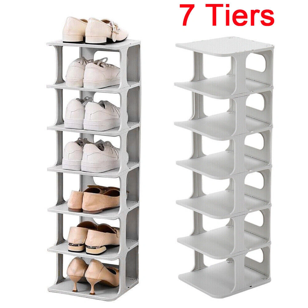 7-Tier Shoe Rack Tall, Stackable Shoe Storage Organizer Shelf Cabinet, Home Footwear Stand view 5
